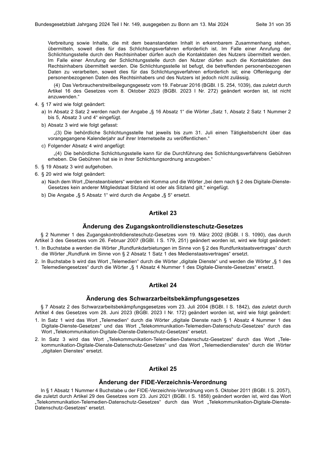 BGBl. 2024, Seite 31 — Originalseite als Abbildung