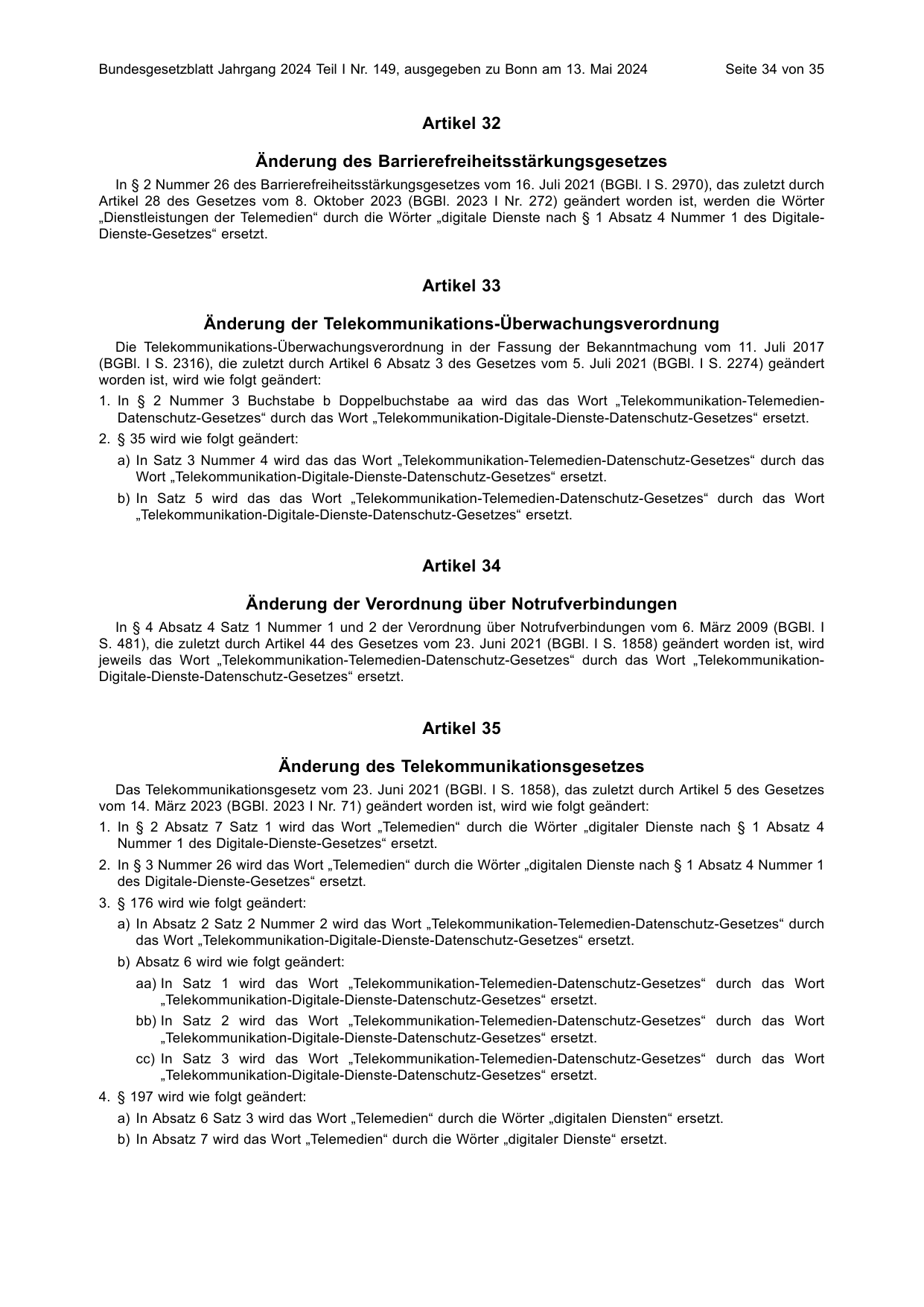 BGBl. 2024, Seite 34 — Originalseite als Abbildung