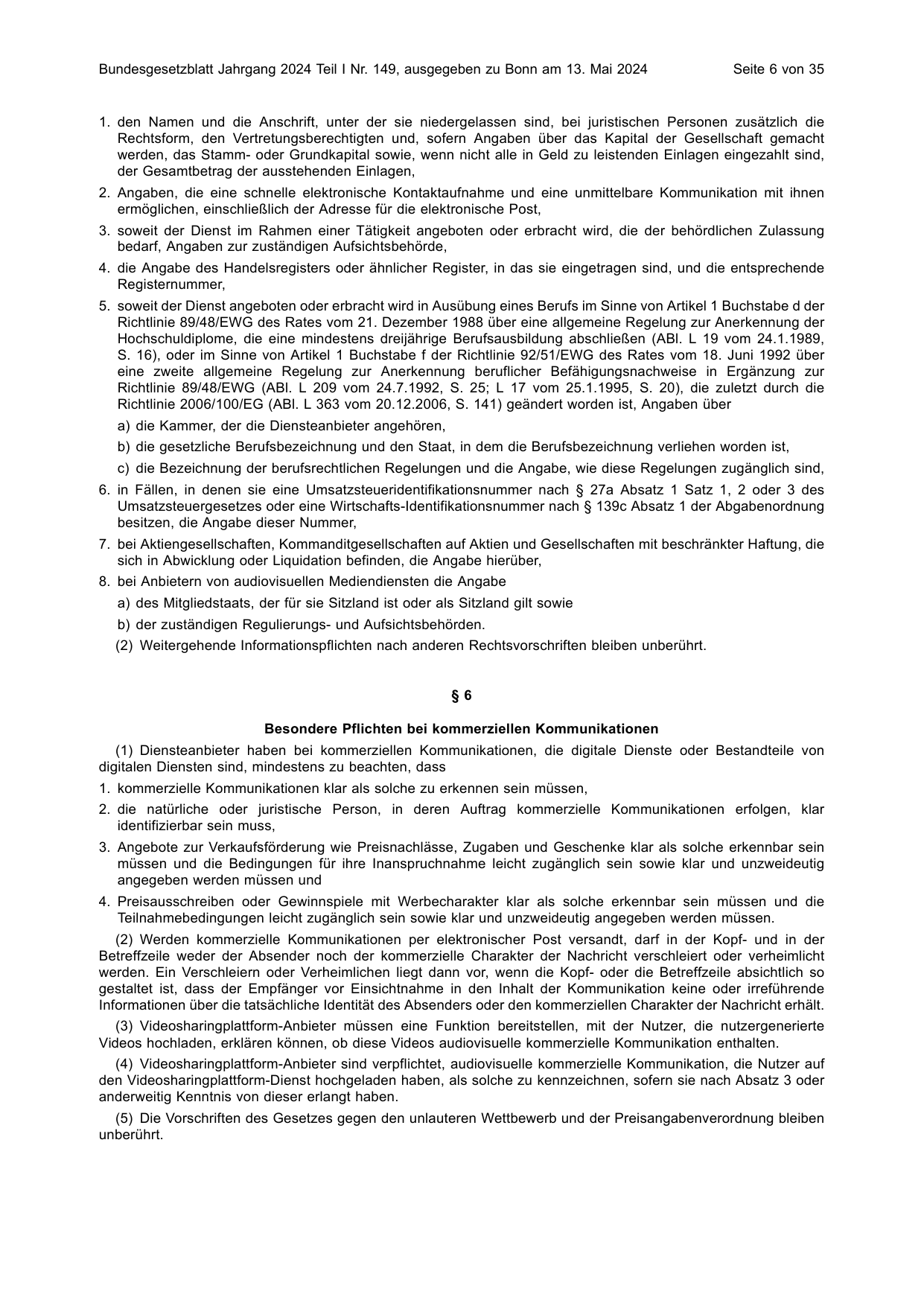 BGBl. 2024, Seite 6 — Originalseite als Abbildung