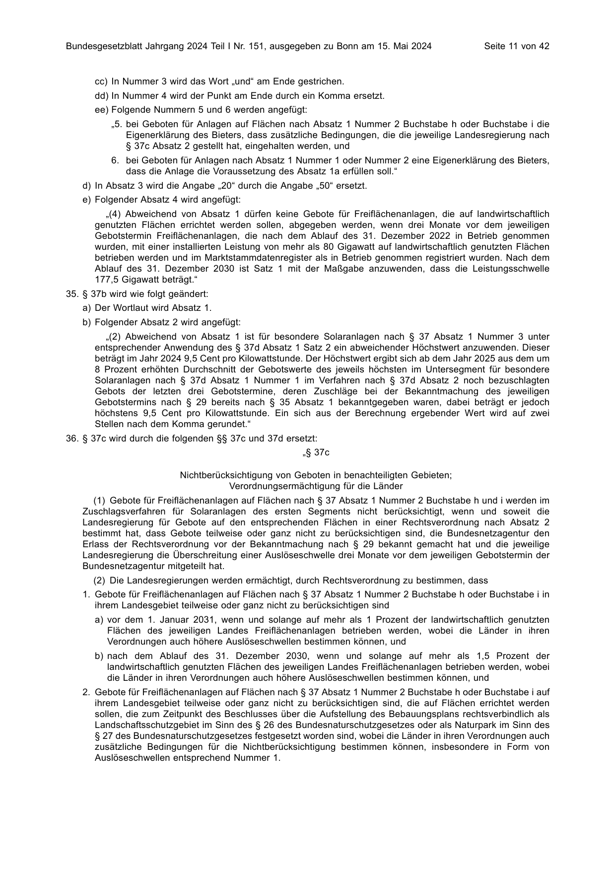 BGBl. 2024, Seite 11 — Originalseite als Abbildung