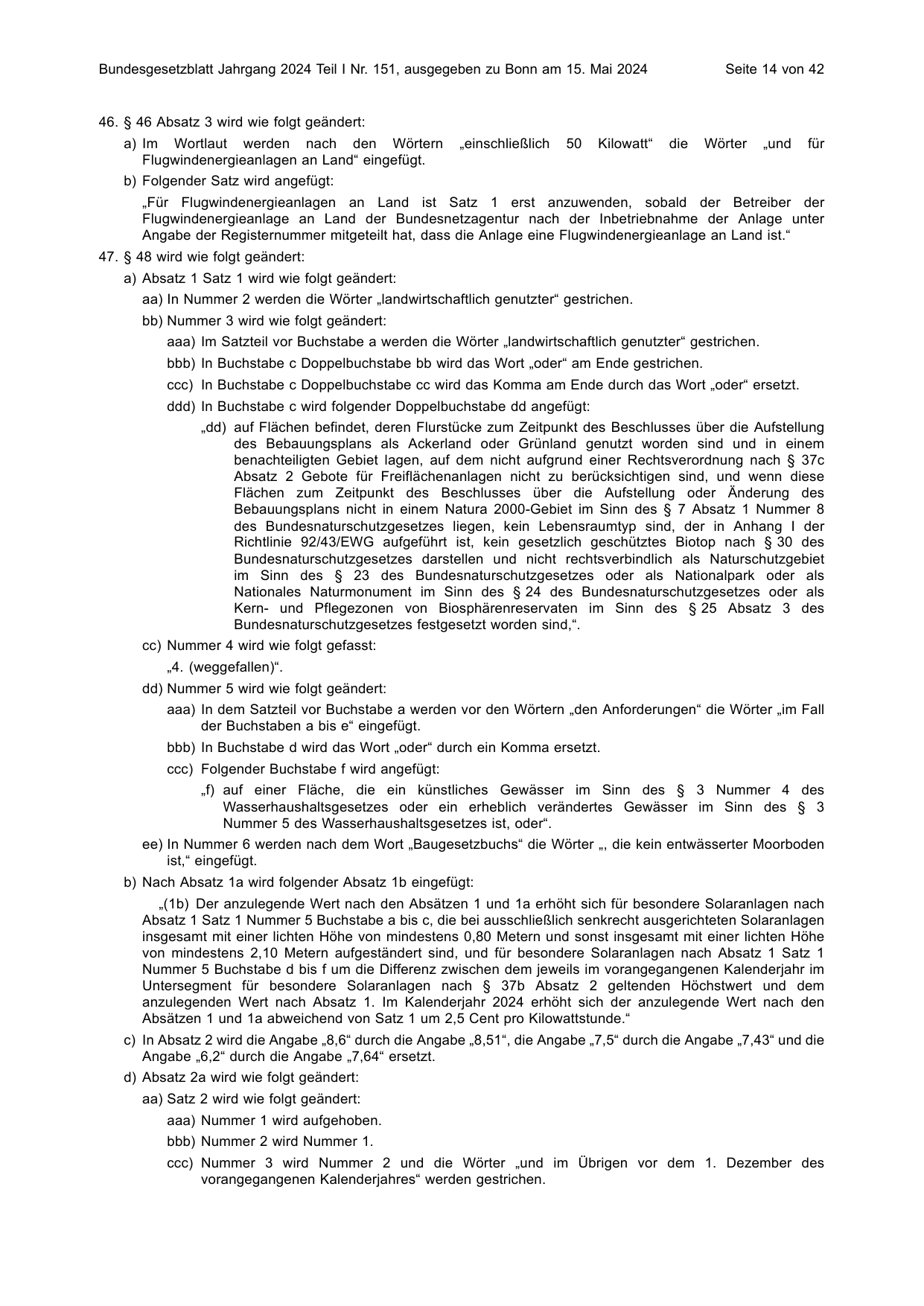 BGBl. 2024, Seite 14 — Originalseite als Abbildung
