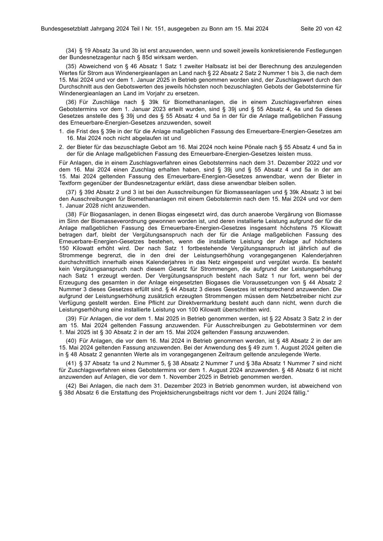 BGBl. 2024, Seite 20 — Originalseite als Abbildung