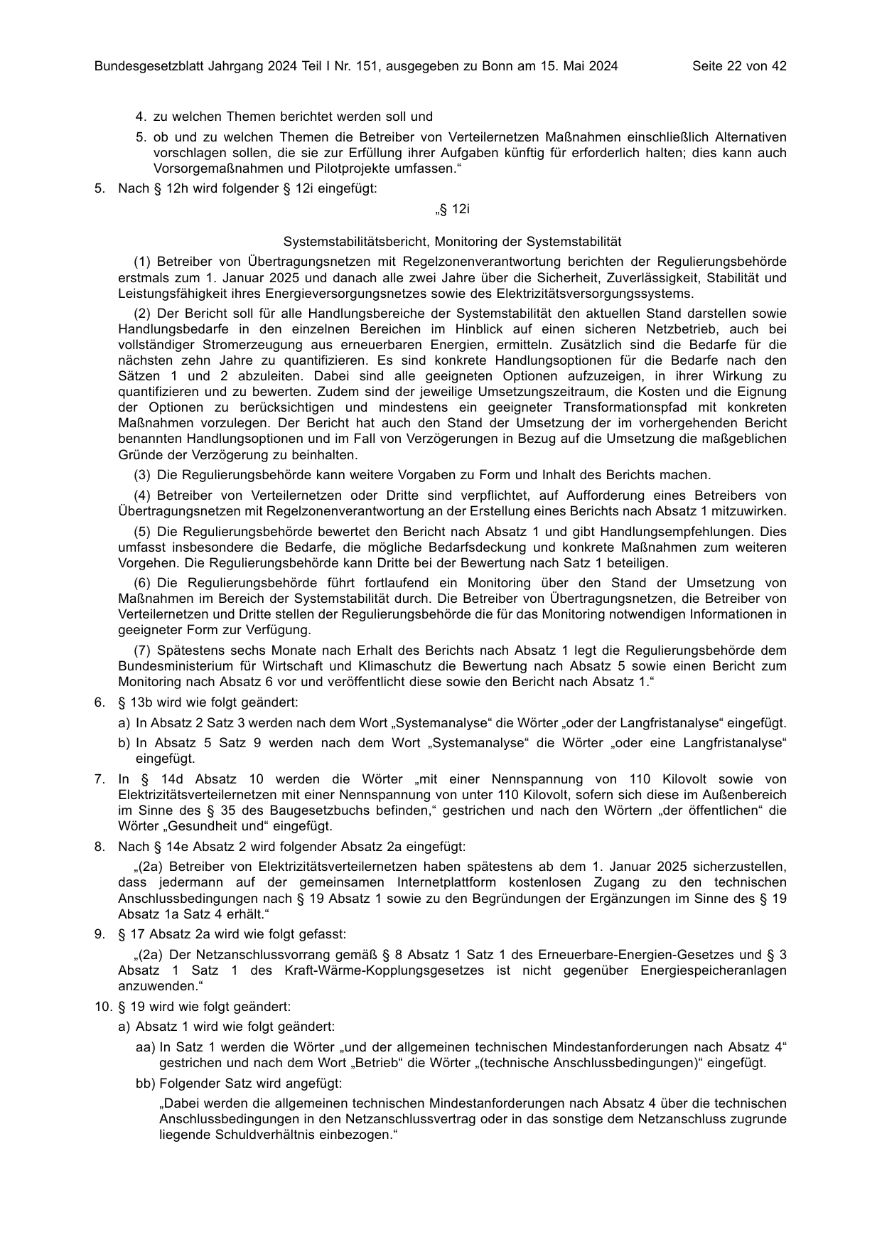 BGBl. 2024, Seite 22 — Originalseite als Abbildung
