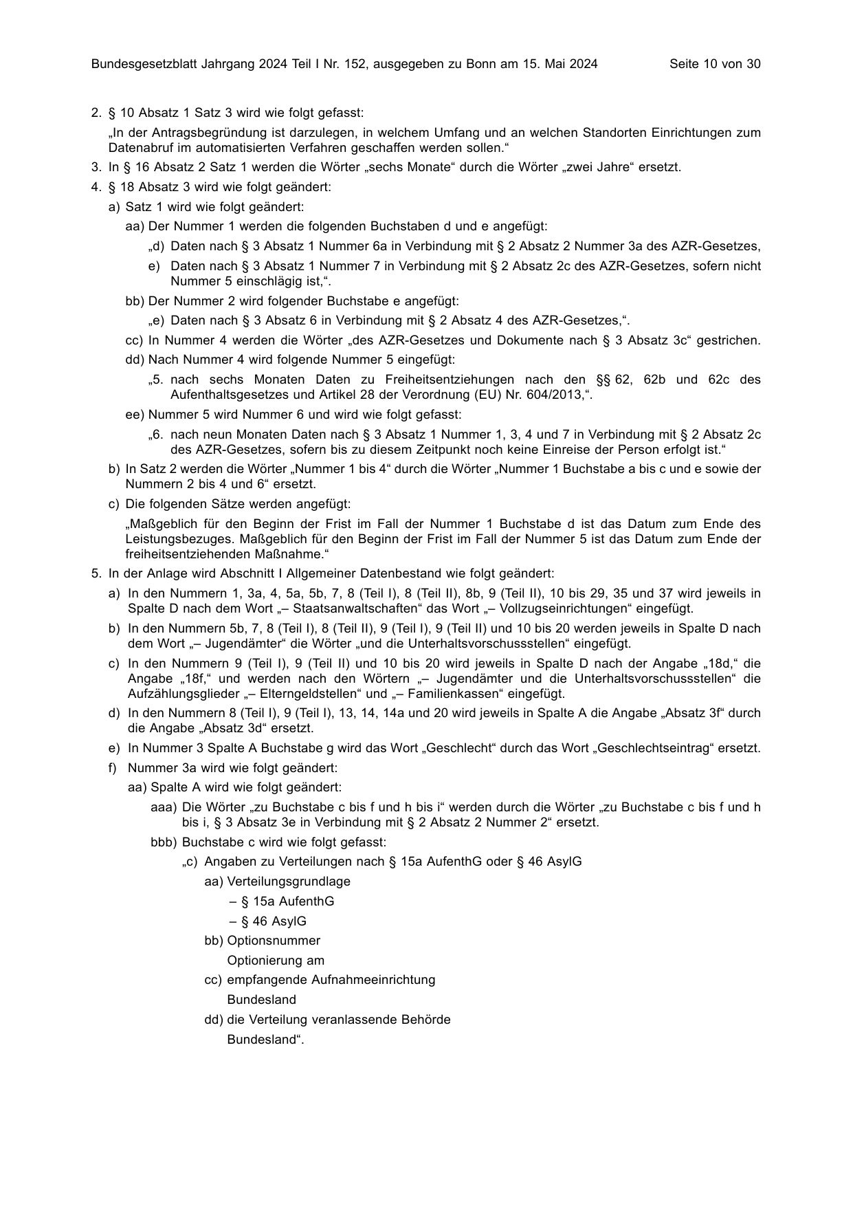 BGBl. 2024, Seite 10 — Originalseite als Abbildung