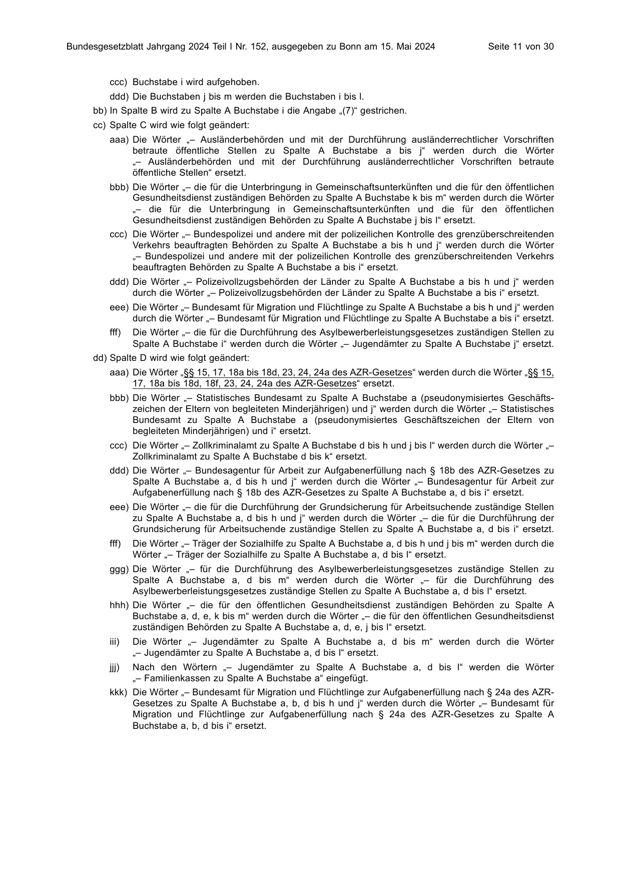 BGBl. 2024, Seite 11 — Originalseite als Abbildung