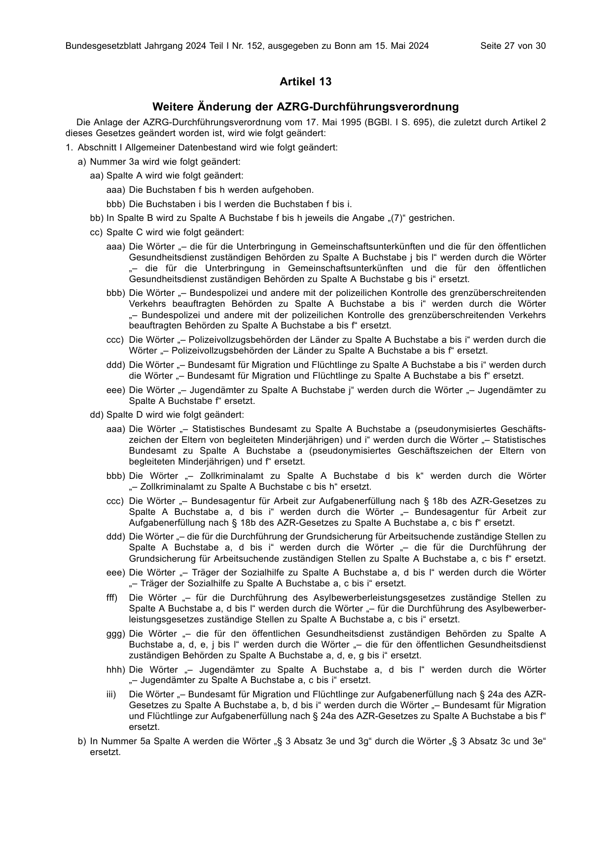 BGBl. 2024, Seite 27 — Originalseite als Abbildung