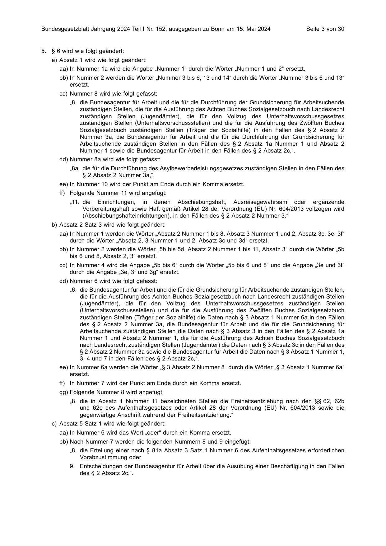 BGBl. 2024, Seite 3 — Originalseite als Abbildung