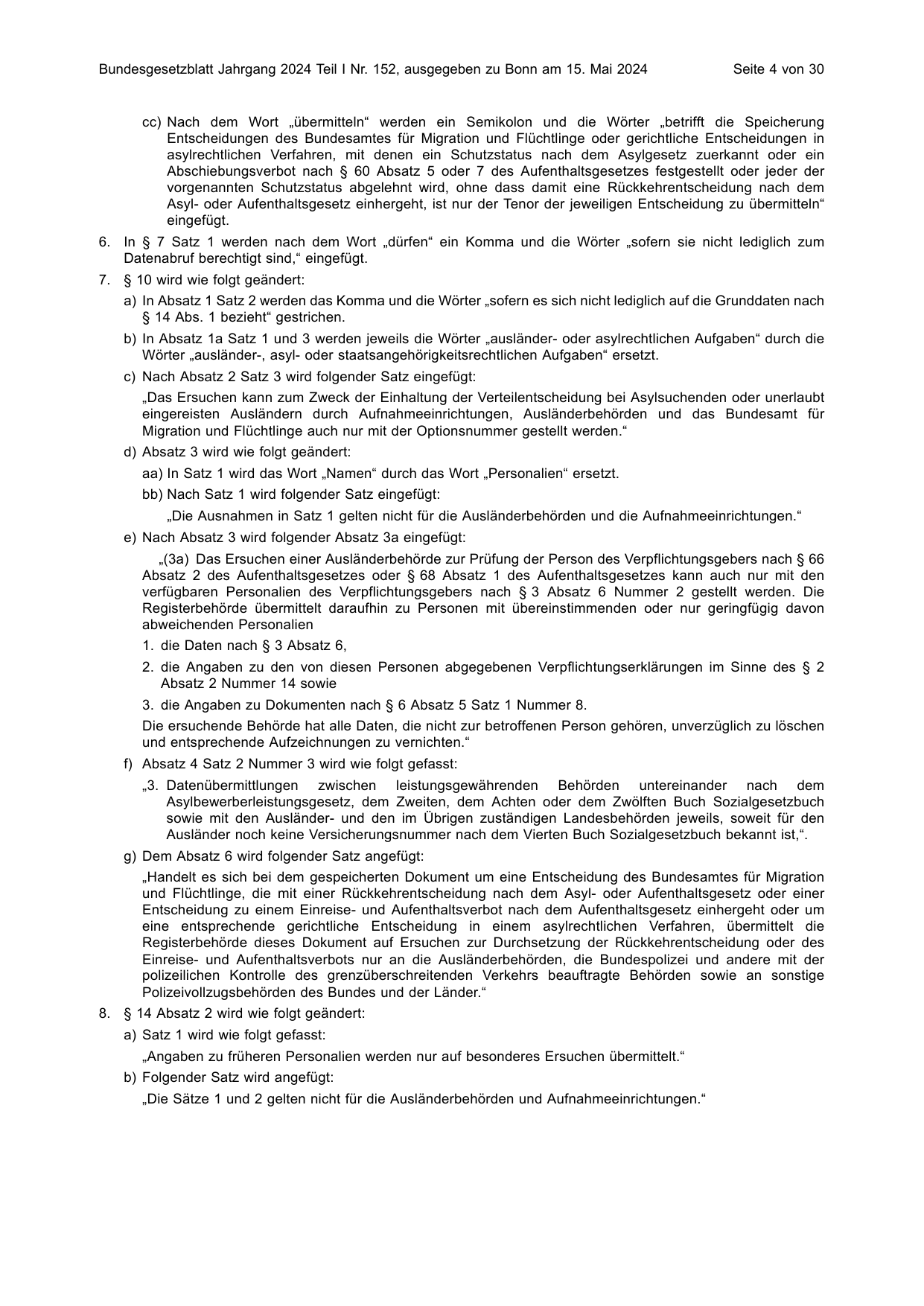 BGBl. 2024, Seite 4 — Originalseite als Abbildung