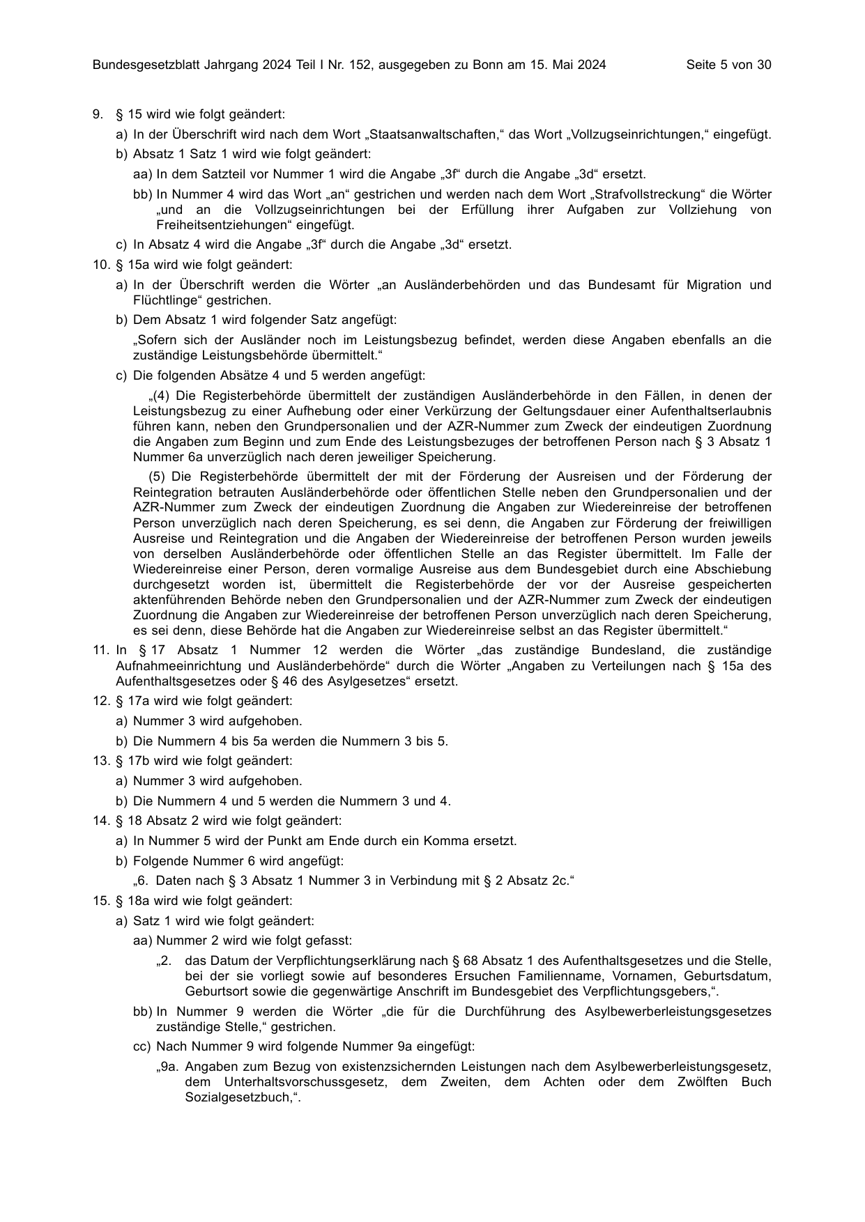 BGBl. 2024, Seite 5 — Originalseite als Abbildung