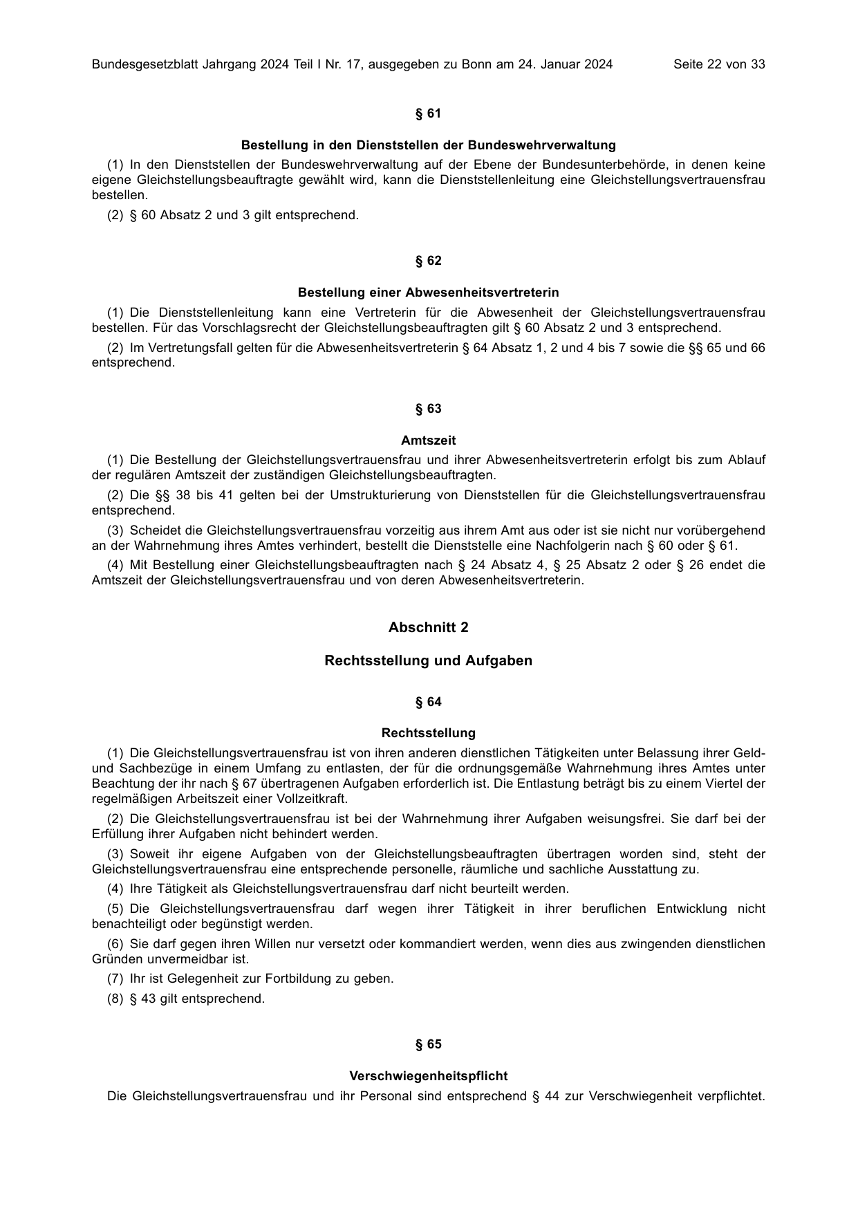 BGBl. 2024, Seite 22 — Originalseite als Abbildung