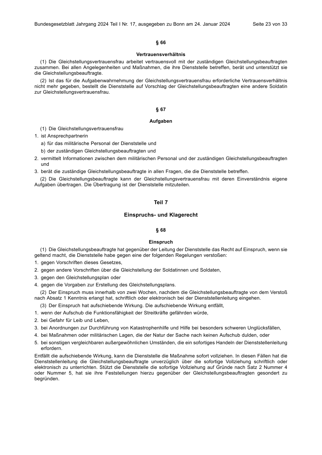 BGBl. 2024, Seite 23 — Originalseite als Abbildung