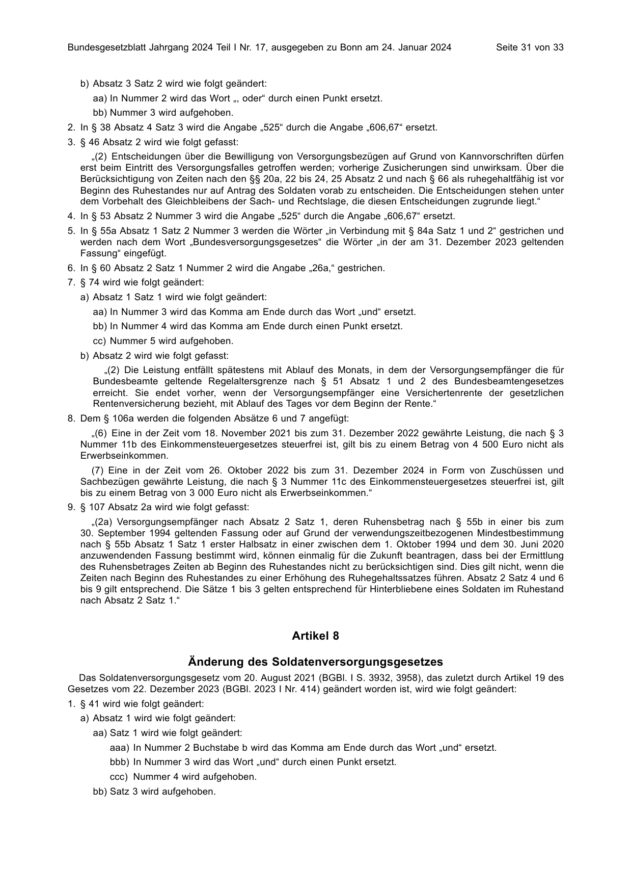 BGBl. 2024, Seite 31 — Originalseite als Abbildung