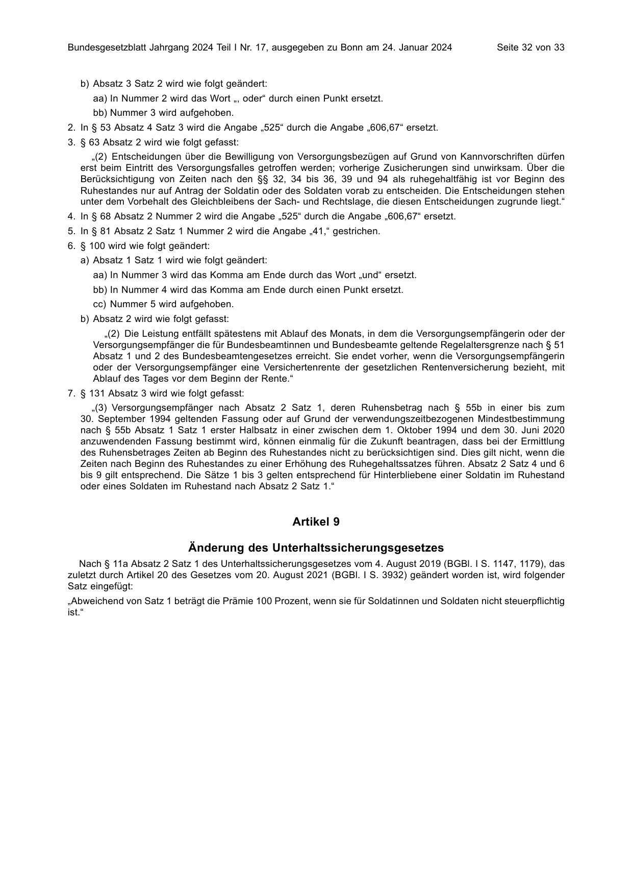 BGBl. 2024, Seite 32 — Originalseite als Abbildung