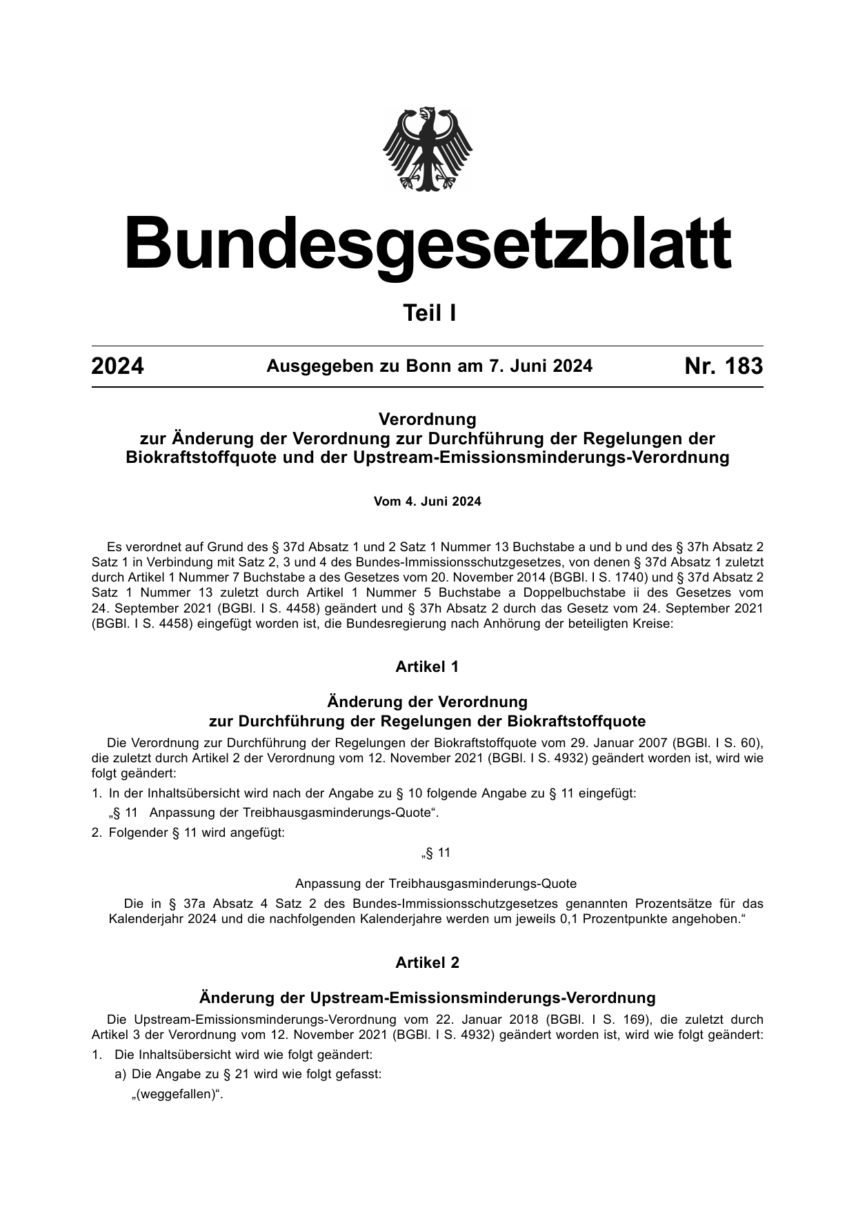 BGBl. 2024, Seite 1 — Originalseite als Abbildung