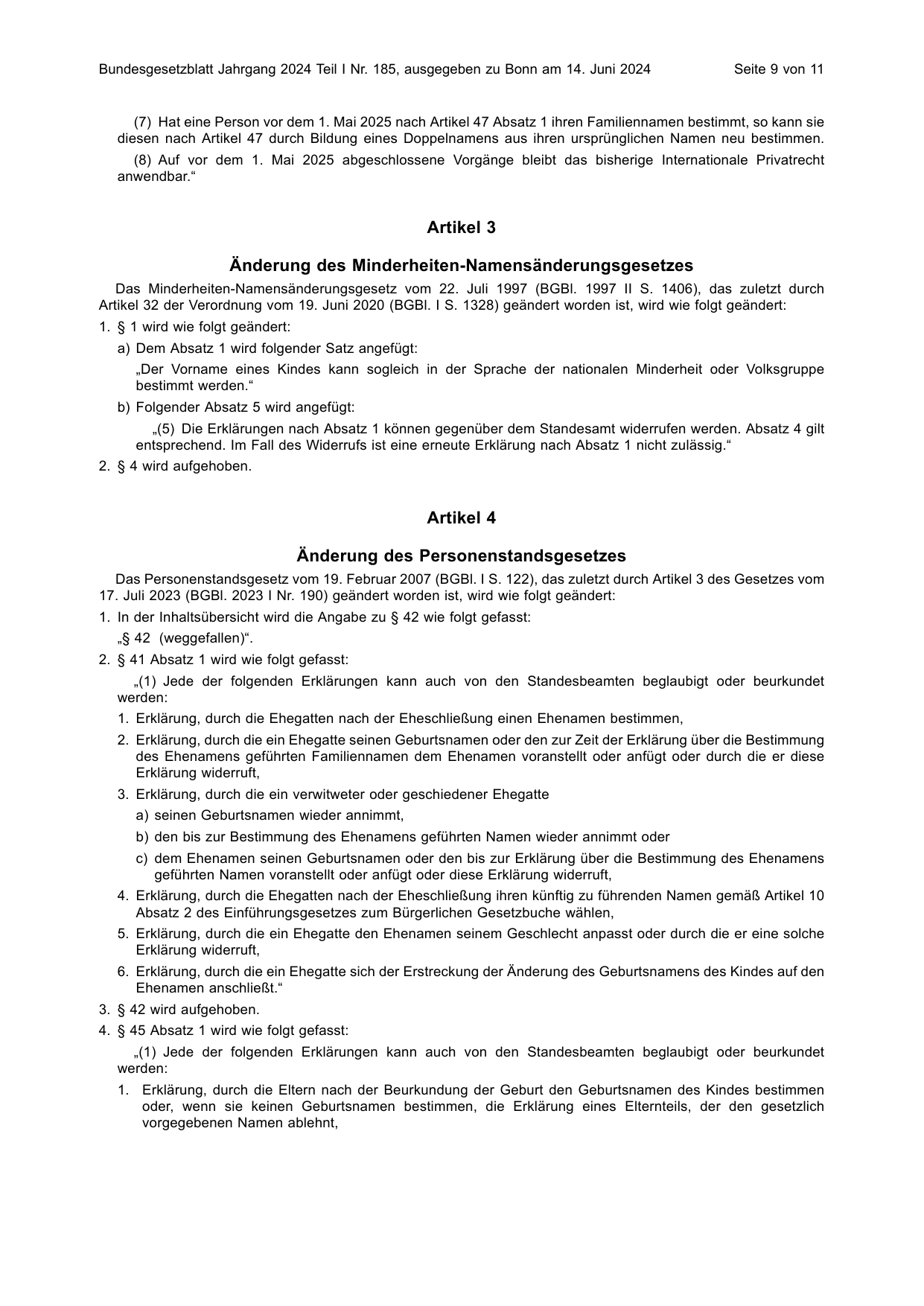 BGBl. 2024, Seite 9 — Originalseite als Abbildung
