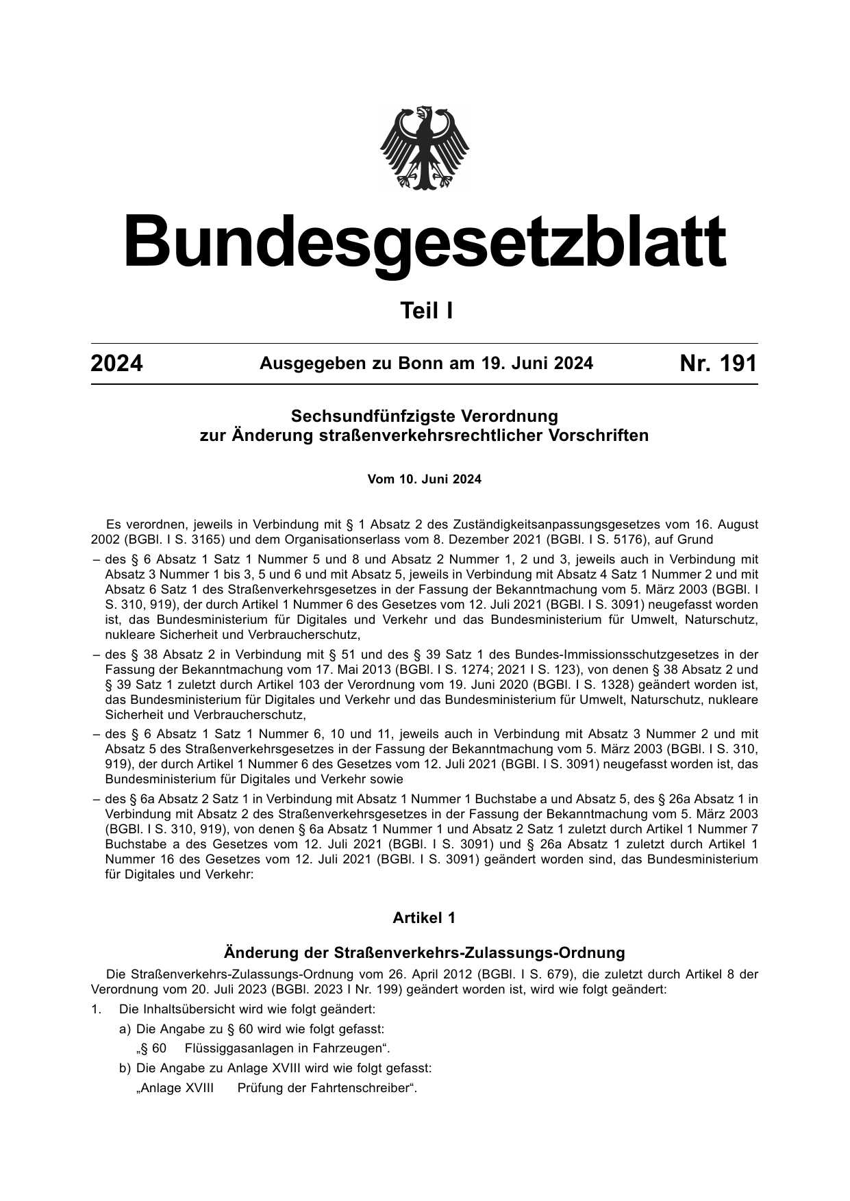BGBl. 2024, Seite 1 — Originalseite als Abbildung
