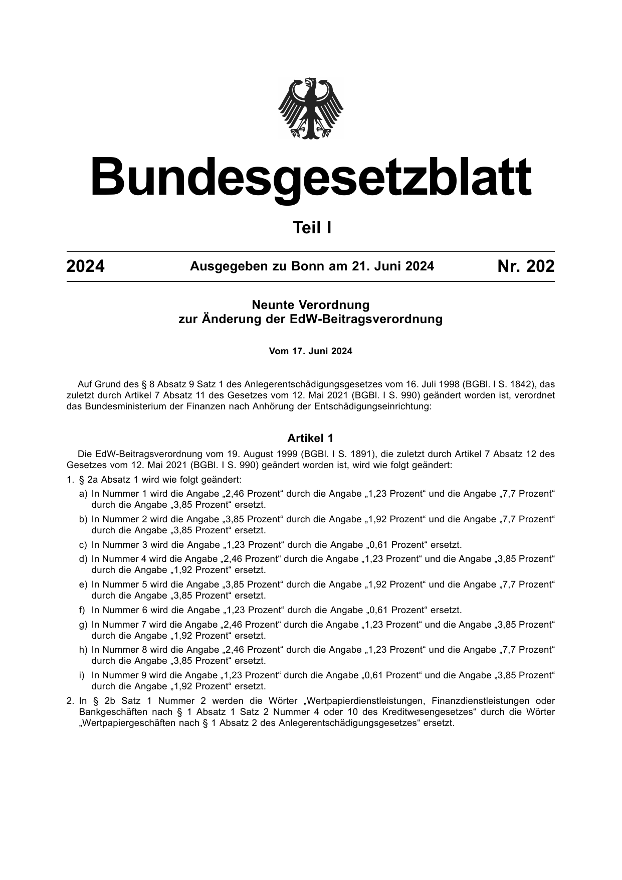 BGBl. 2024, Seite 1 — Originalseite als Abbildung