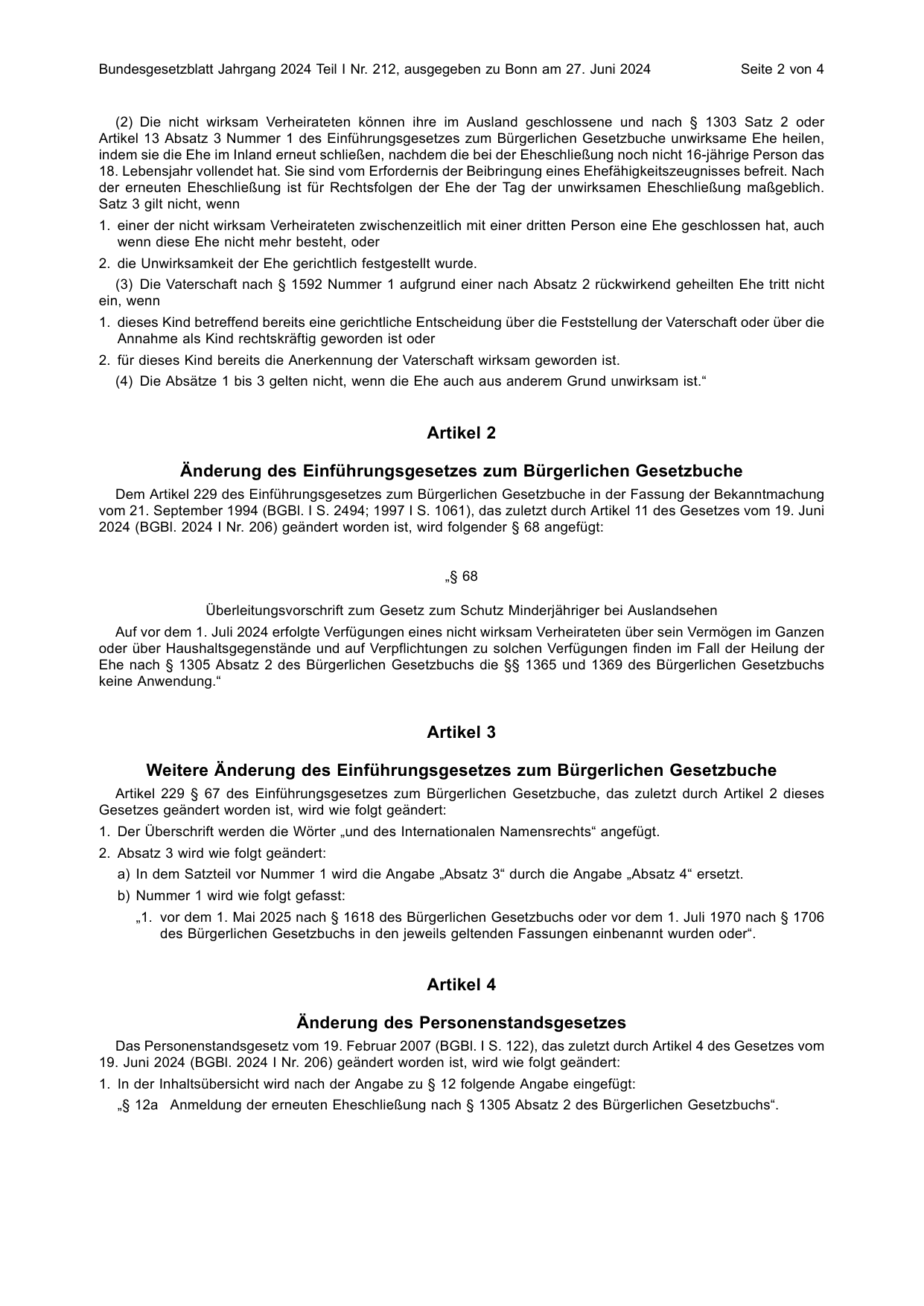 BGBl. 2024, Seite 2 — Originalseite als Abbildung