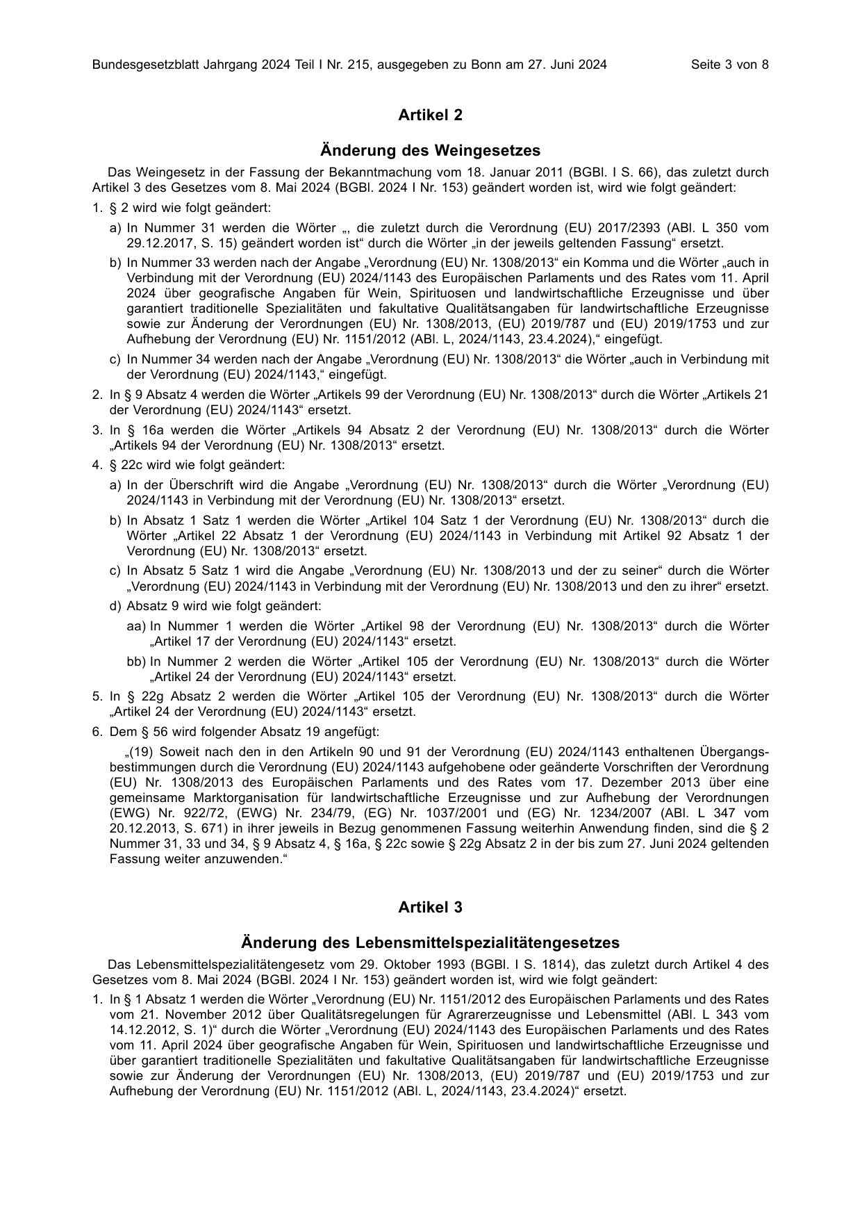 BGBl. 2024, Seite 3 — Originalseite als Abbildung