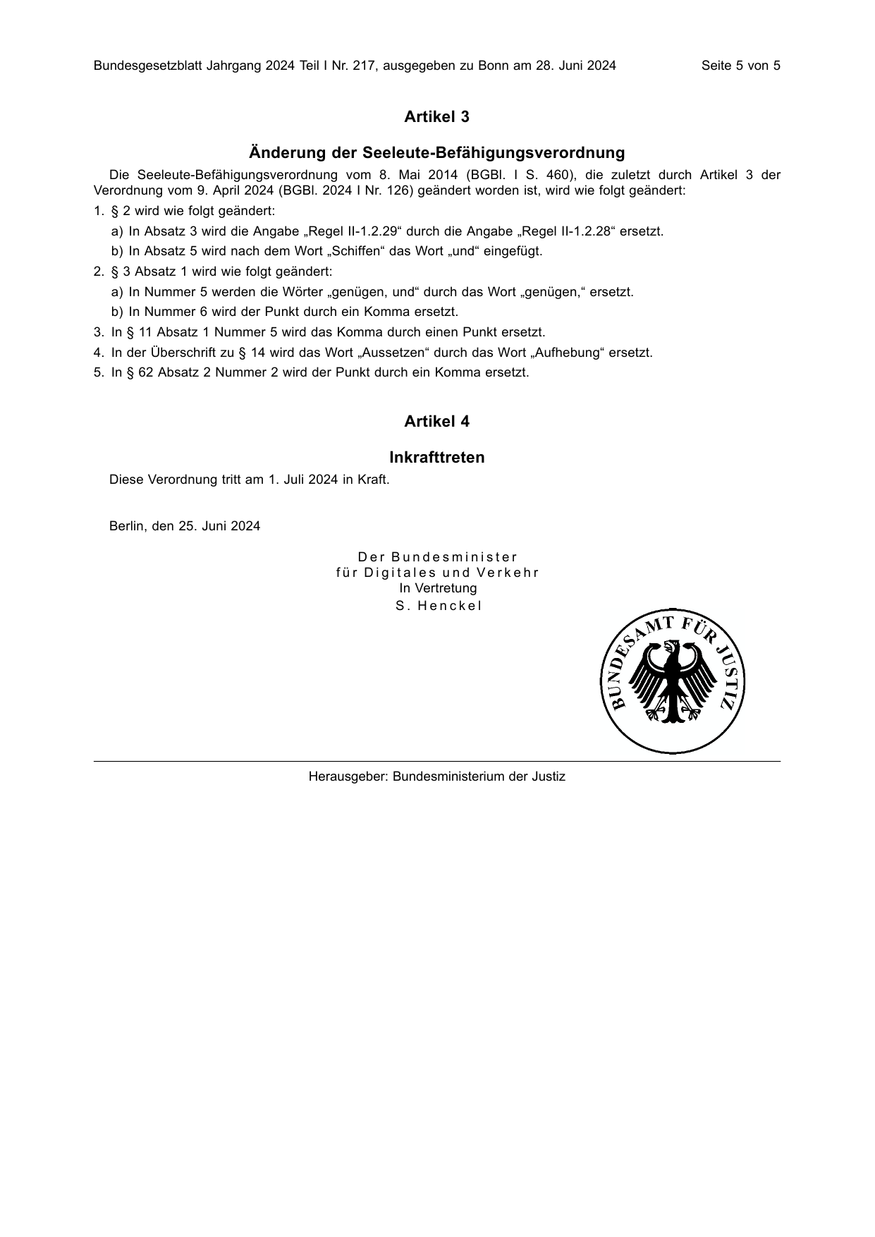 BGBl. 2024, Seite 5 — Originalseite als Abbildung