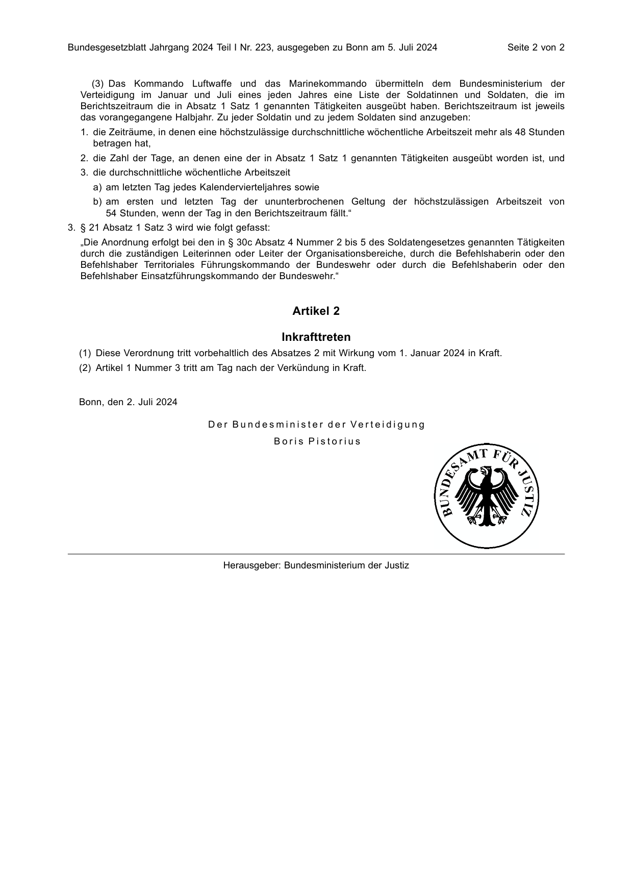 BGBl. 2024, Seite 2 — Originalseite als Abbildung