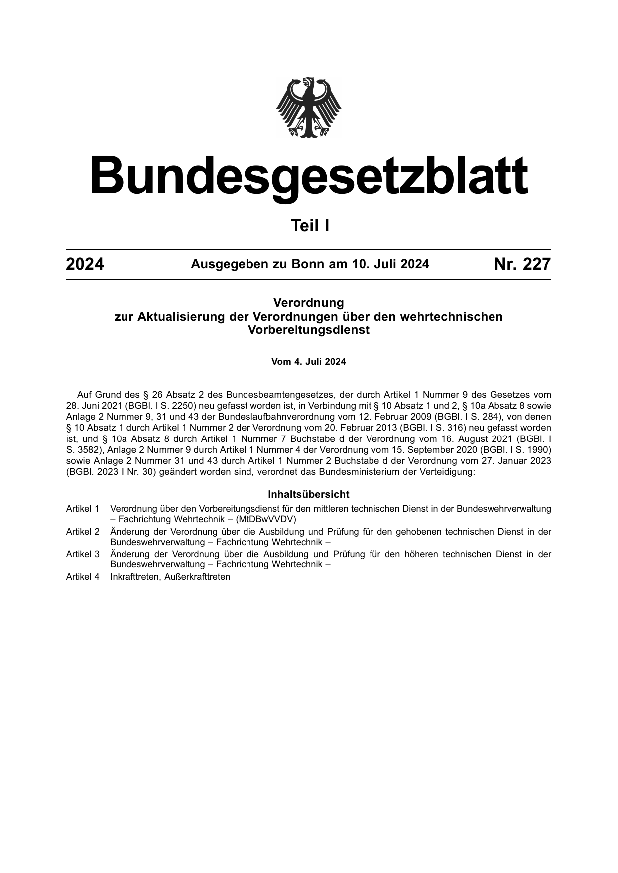BGBl. 2024, Seite 1 — Originalseite als Abbildung