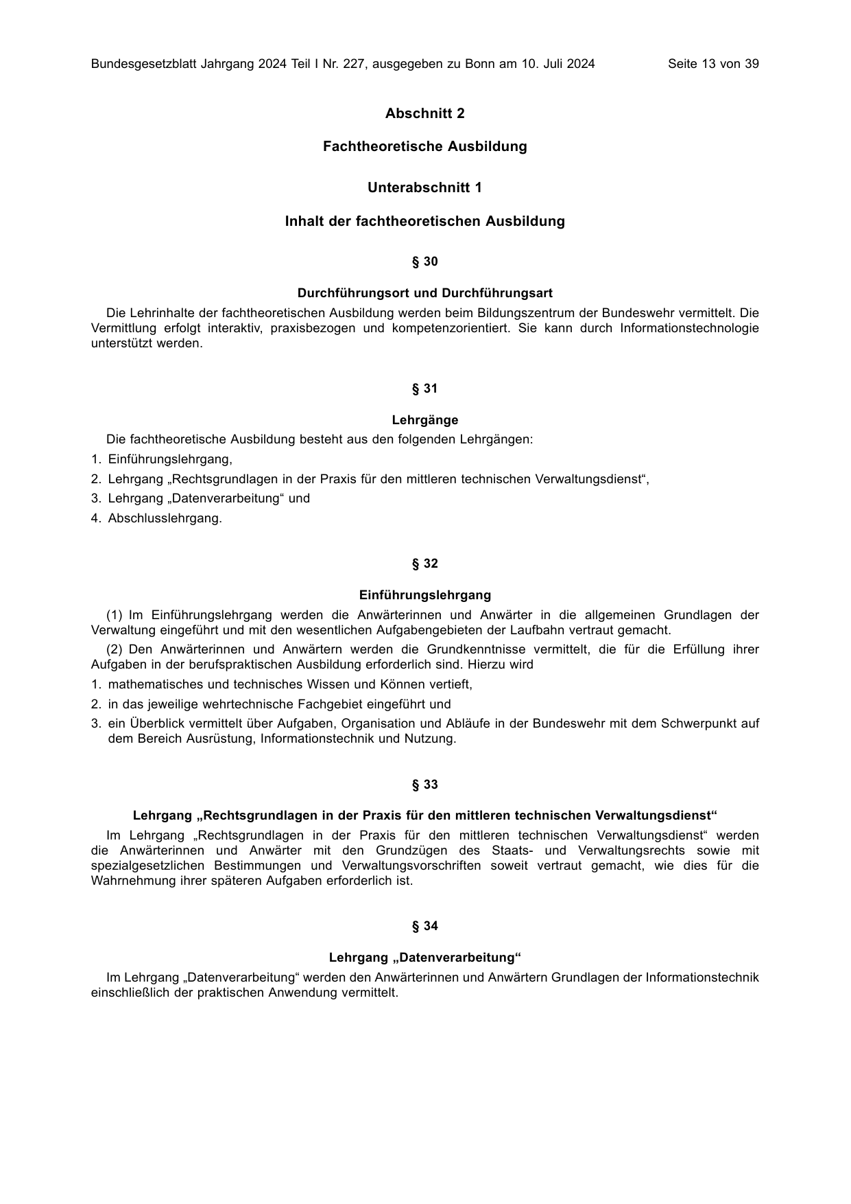 BGBl. 2024, Seite 13 — Originalseite als Abbildung
