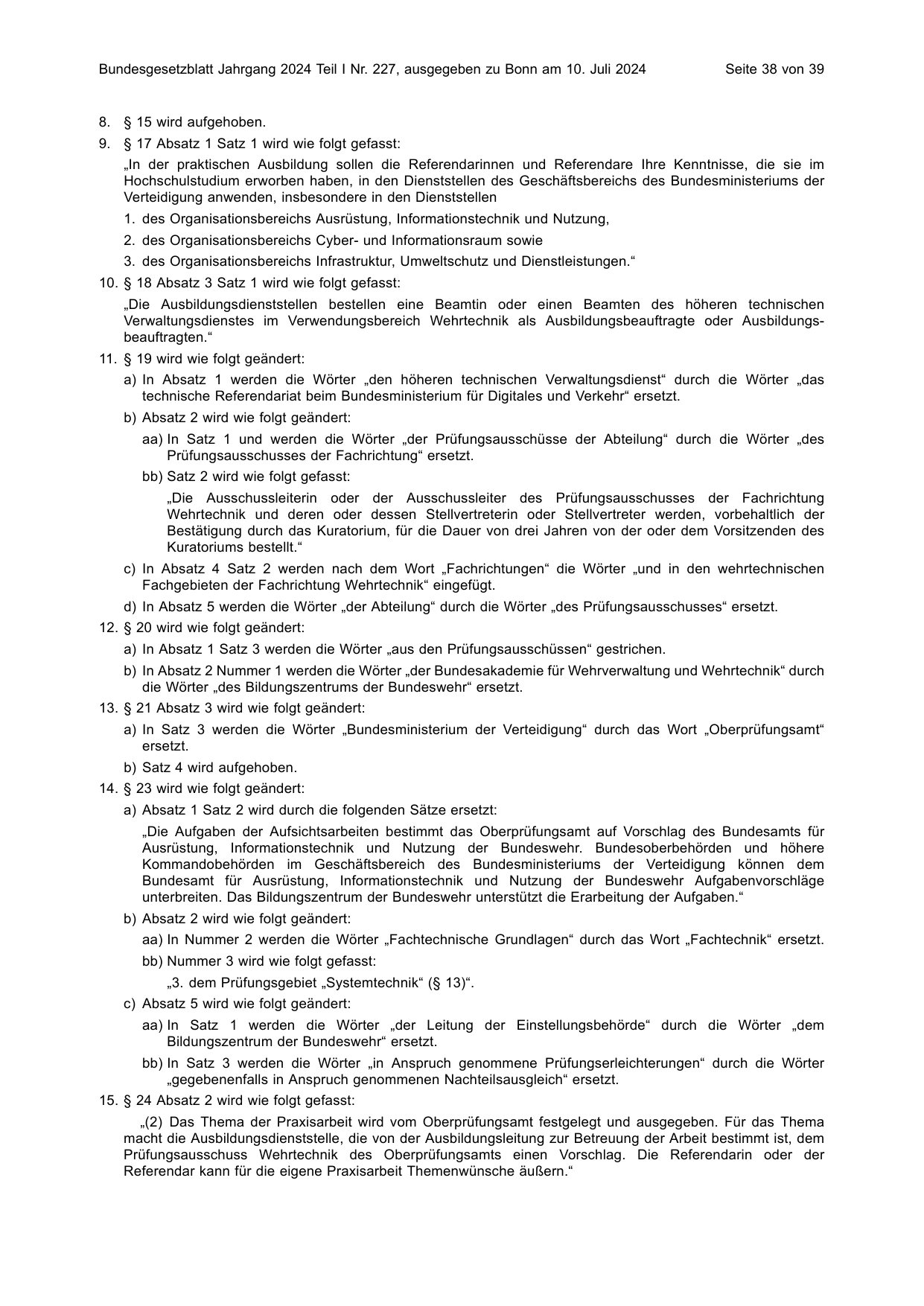 BGBl. 2024, Seite 38 — Originalseite als Abbildung