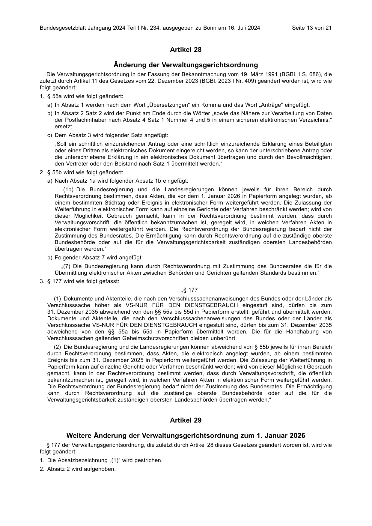 BGBl. 2024, Seite 13 — Originalseite als Abbildung
