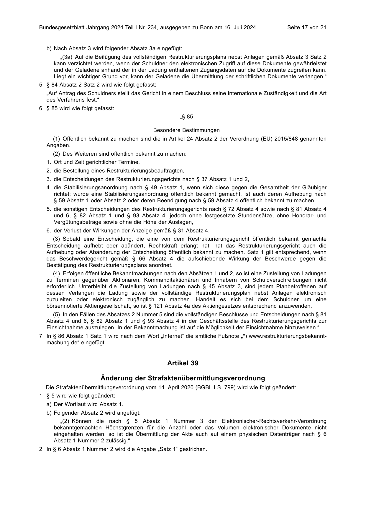 BGBl. 2024, Seite 17 — Originalseite als Abbildung