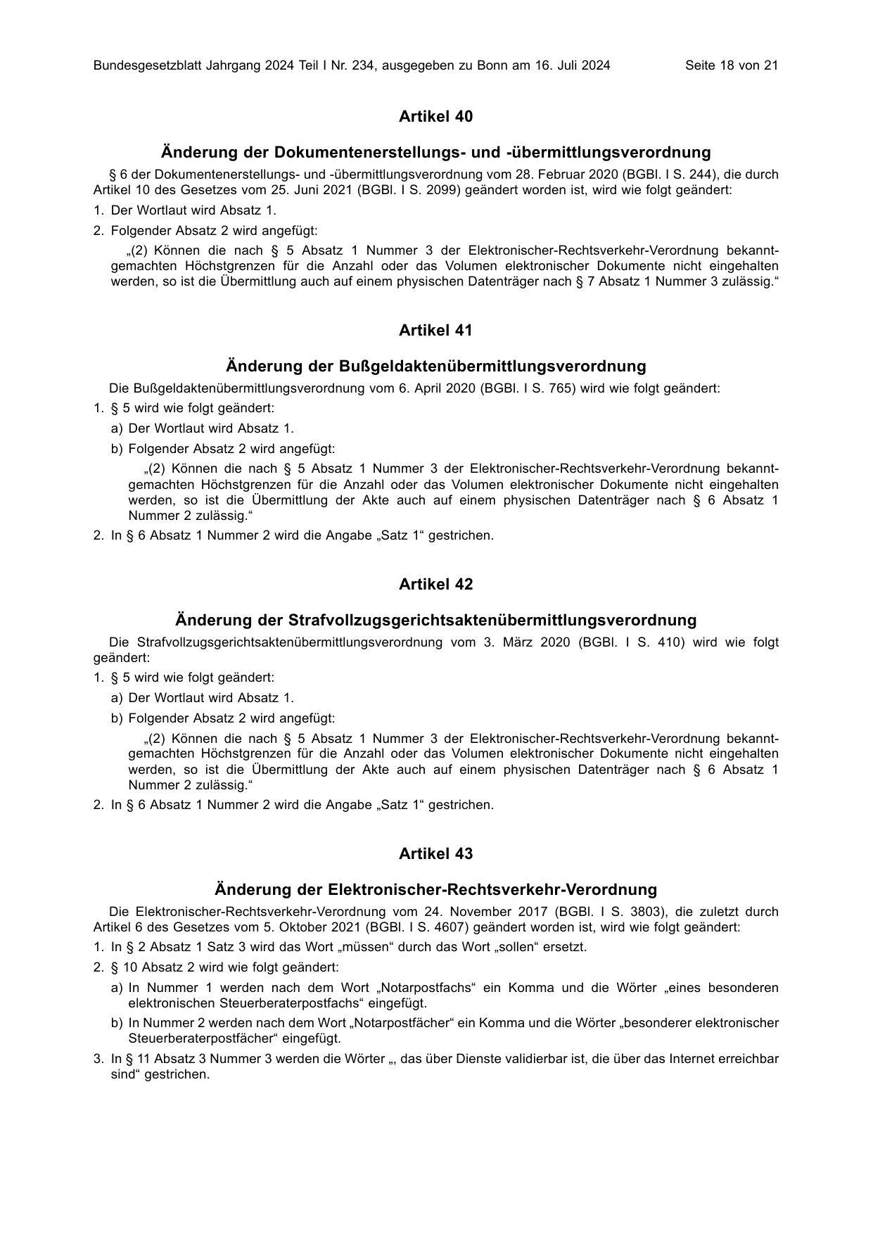 BGBl. 2024, Seite 18 — Originalseite als Abbildung