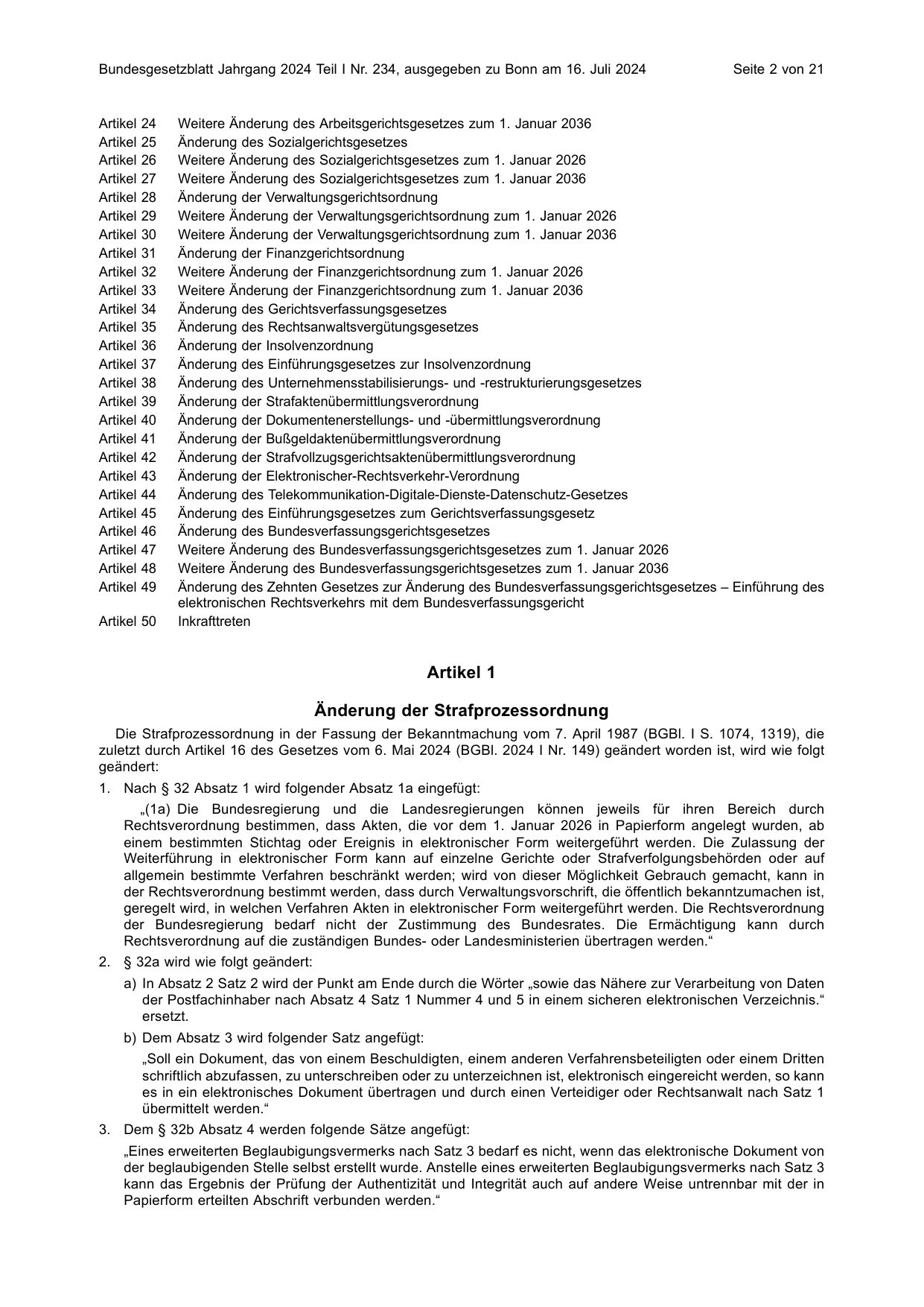 BGBl. 2024, Seite 2 — Originalseite als Abbildung