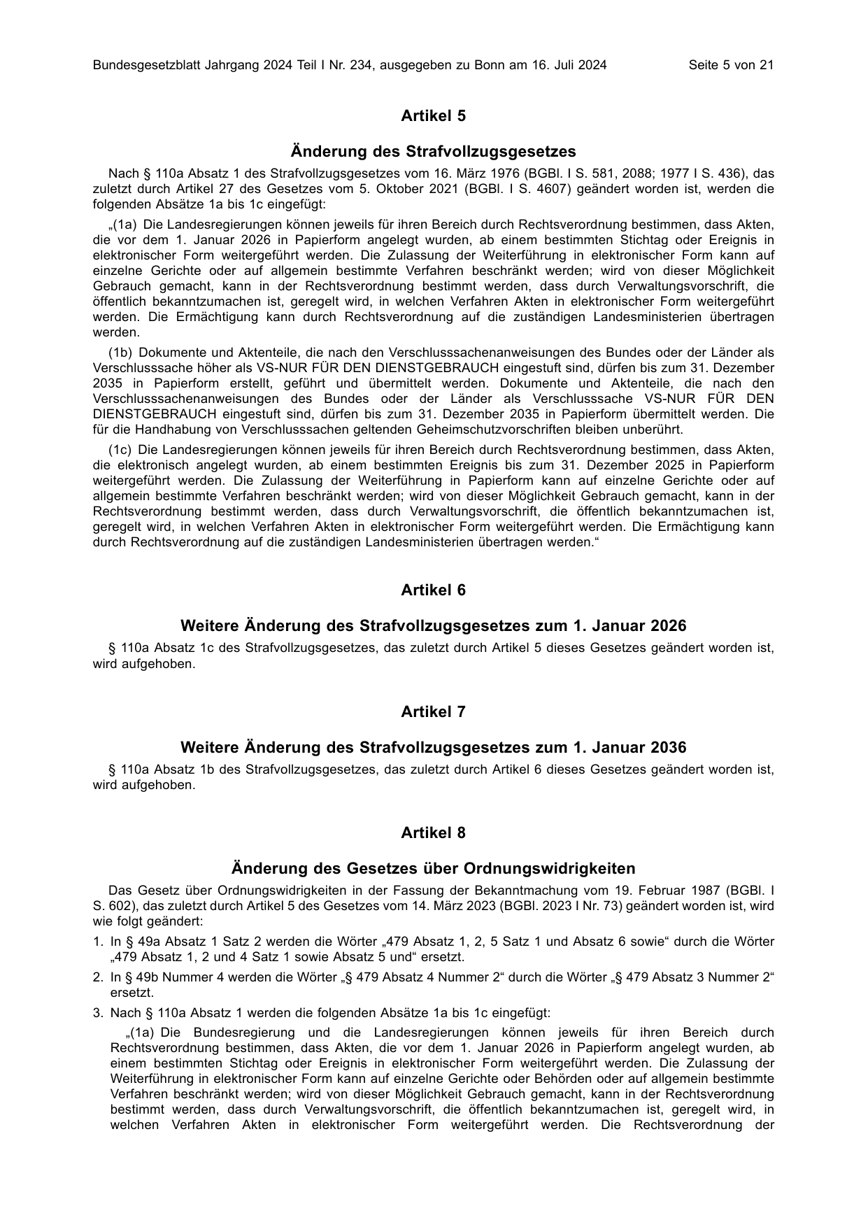 BGBl. 2024, Seite 5 — Originalseite als Abbildung