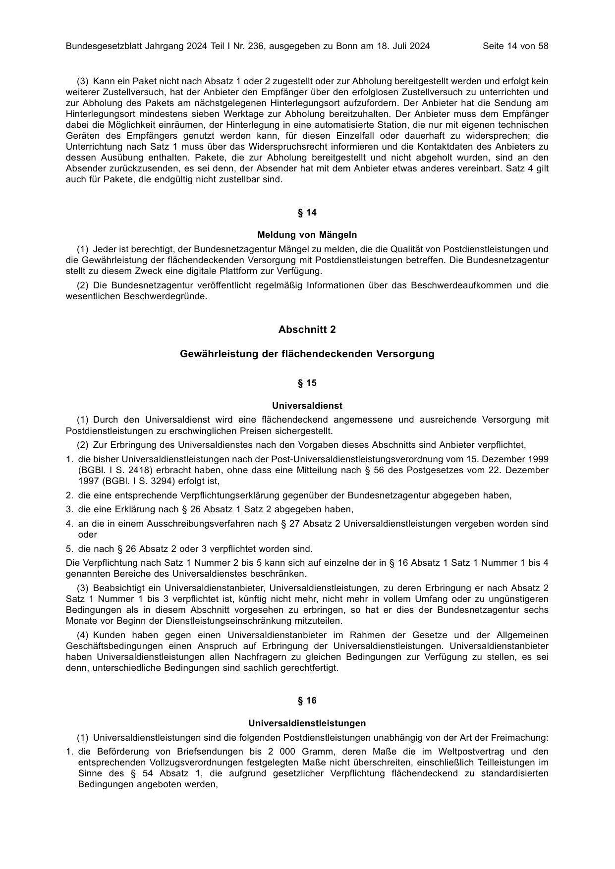 BGBl. 2024, Seite 14 — Originalseite als Abbildung