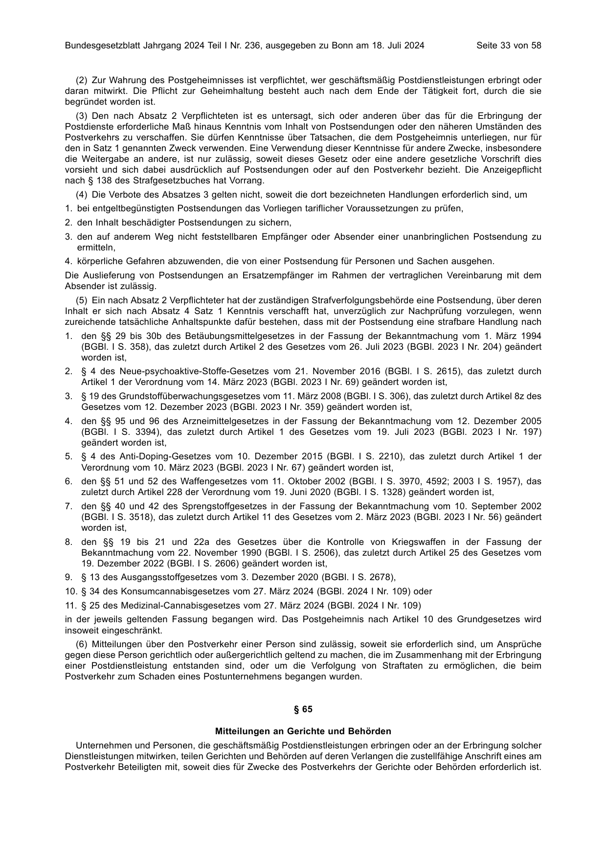 BGBl. 2024, Seite 33 — Originalseite als Abbildung