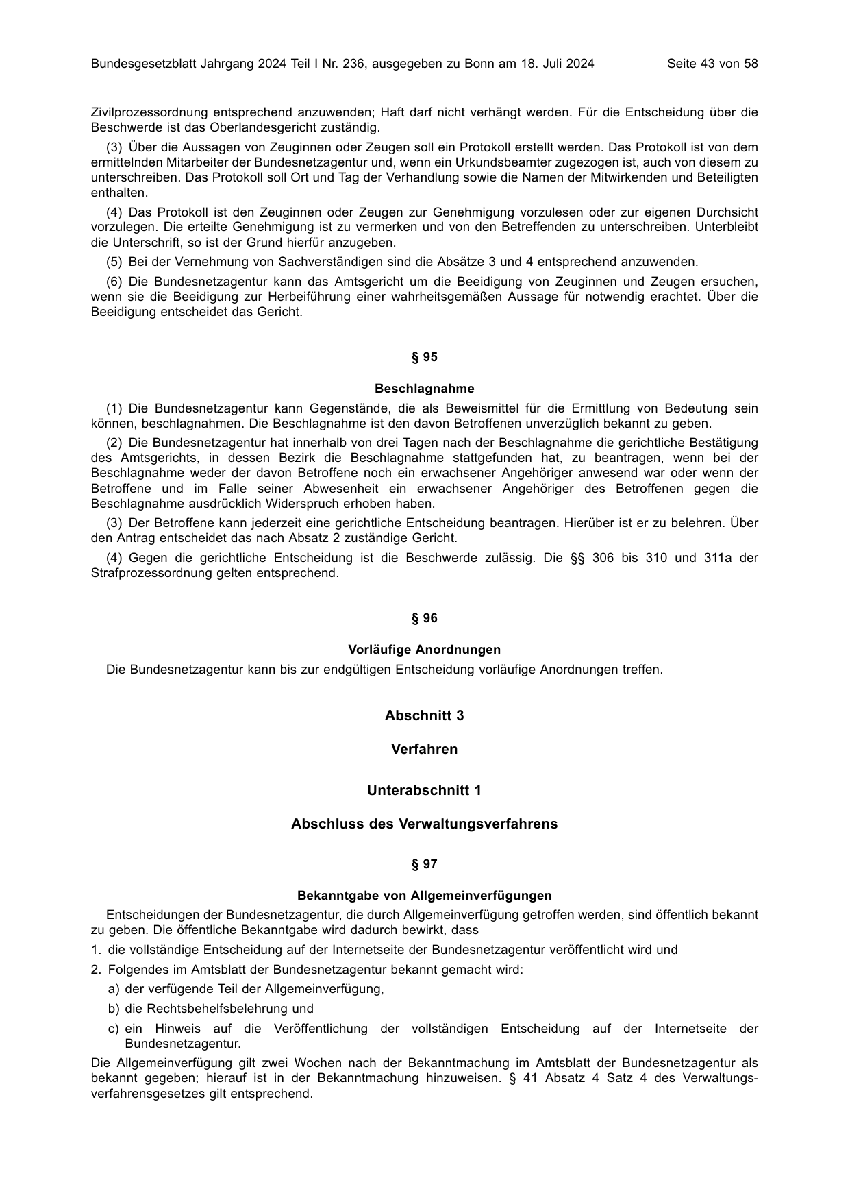 BGBl. 2024, Seite 43 — Originalseite als Abbildung