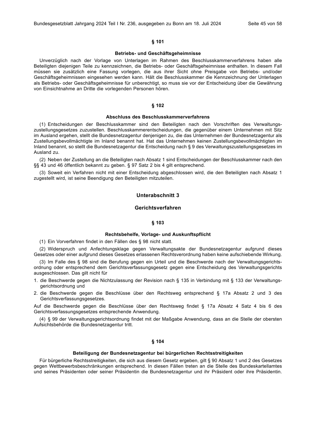 BGBl. 2024, Seite 45 — Originalseite als Abbildung