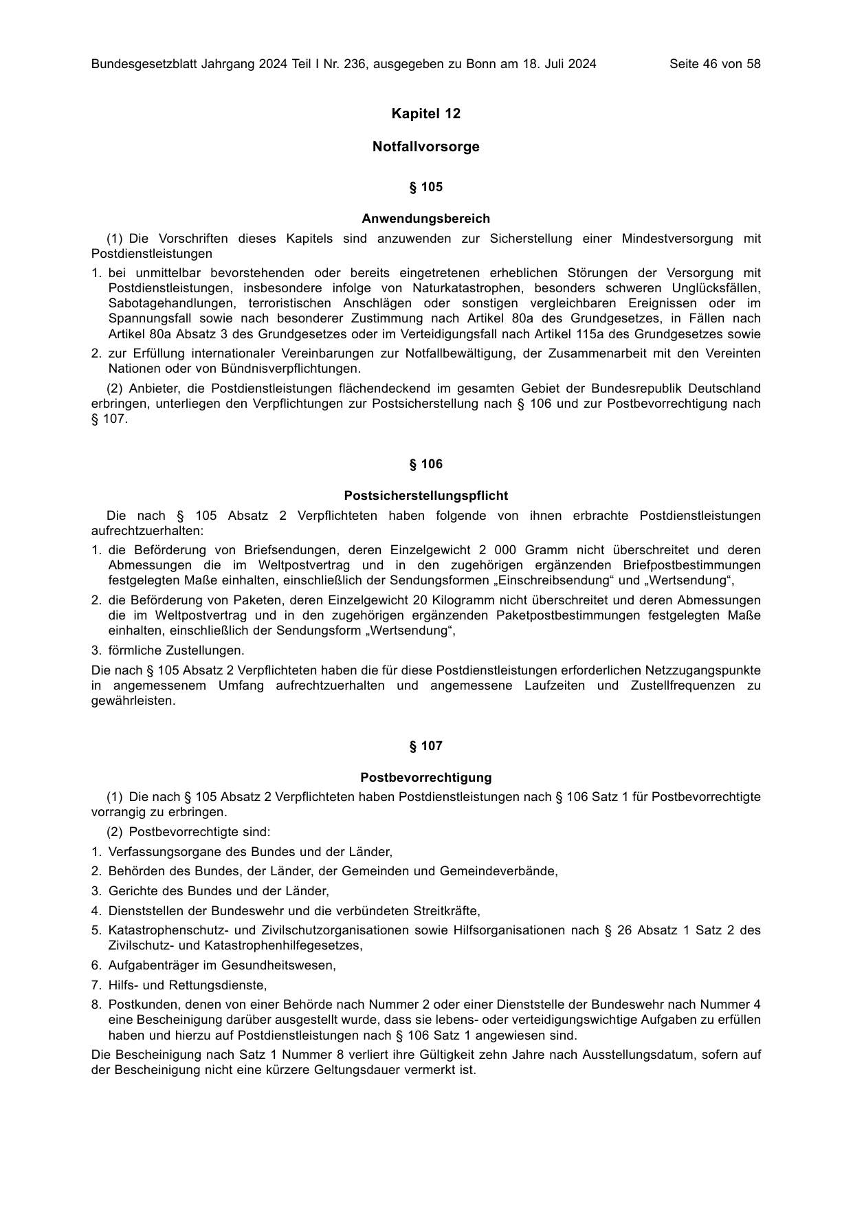 BGBl. 2024, Seite 46 — Originalseite als Abbildung