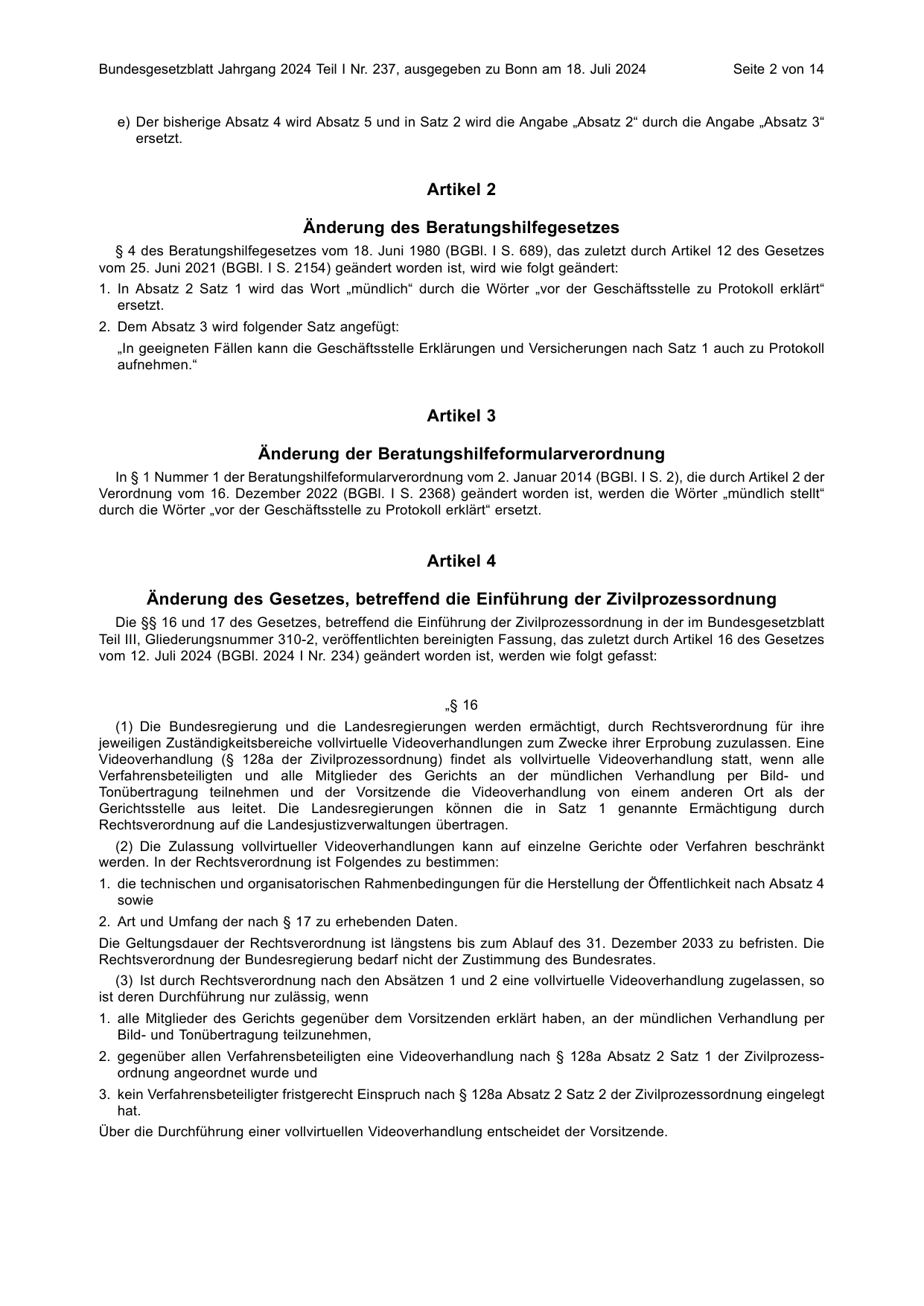 BGBl. 2024, Seite 2 — Originalseite als Abbildung