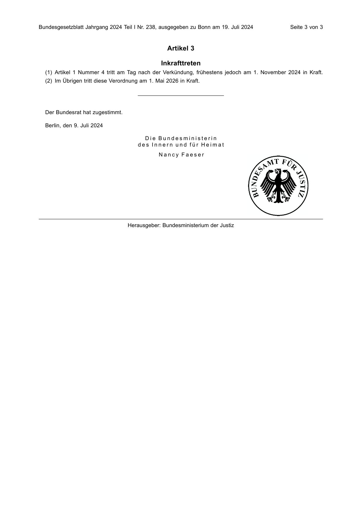 BGBl. 2024, Seite 3 — Originalseite als Abbildung