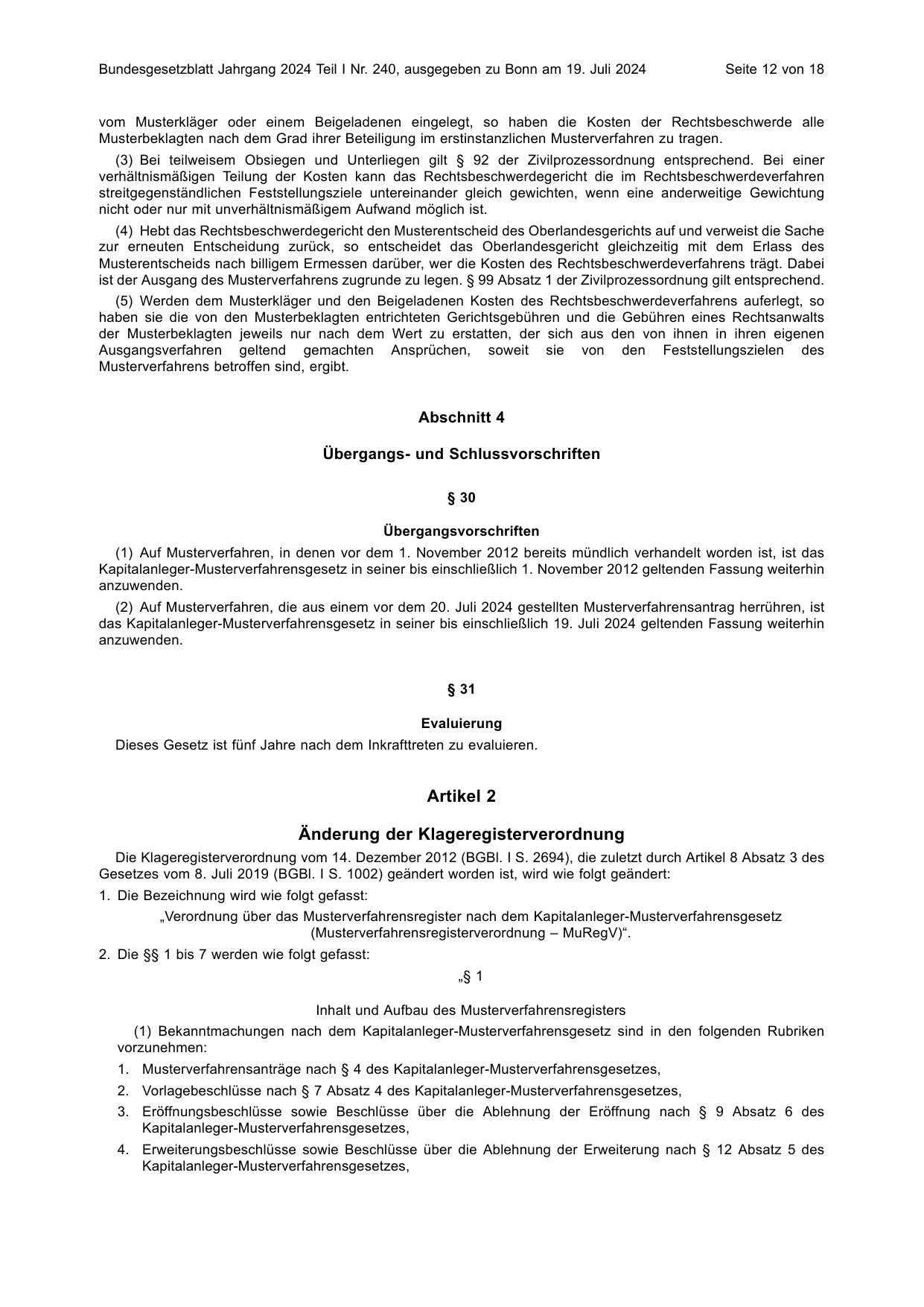 BGBl. 2024, Seite 12 — Originalseite als Abbildung
