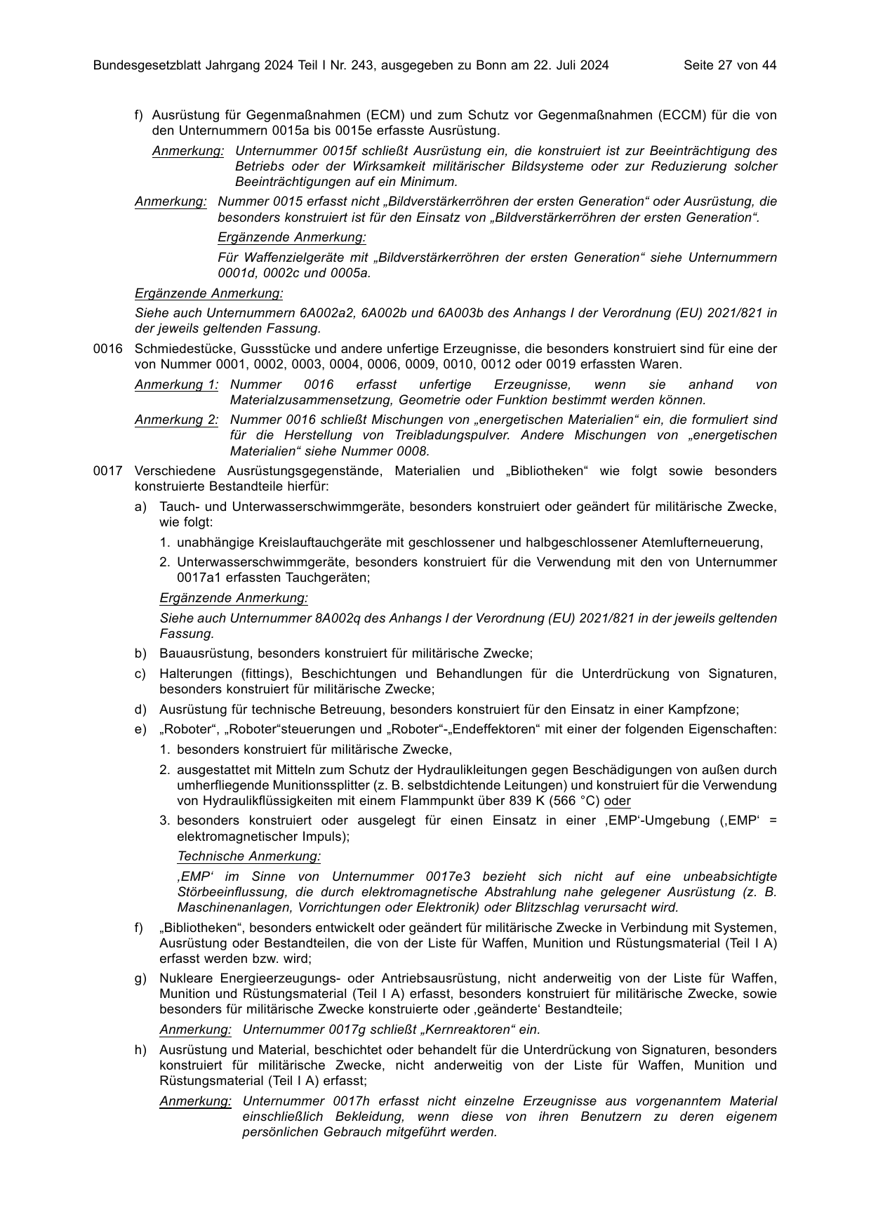 BGBl. 2024, Seite 27 — Originalseite als Abbildung