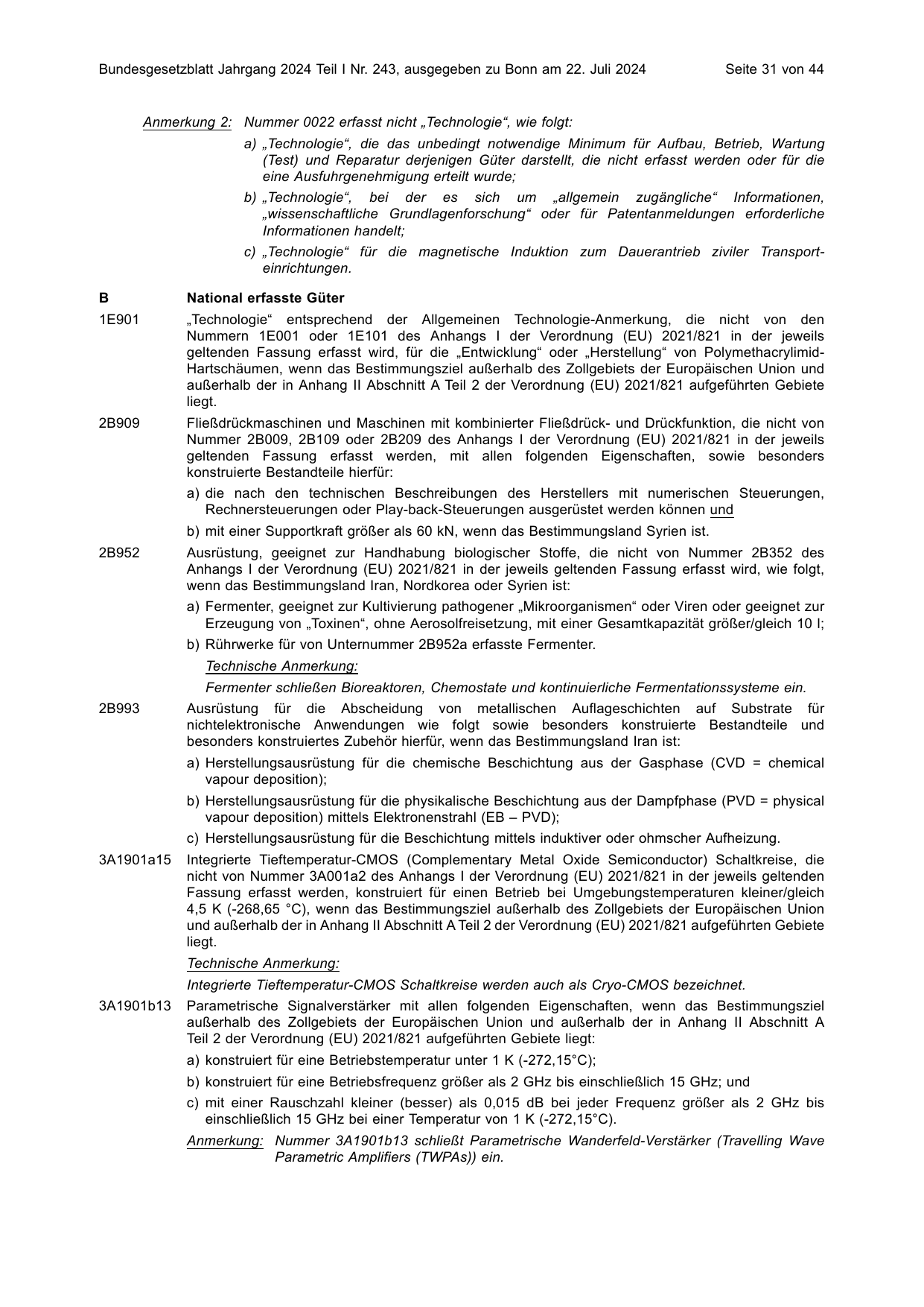 BGBl. 2024, Seite 31 — Originalseite als Abbildung