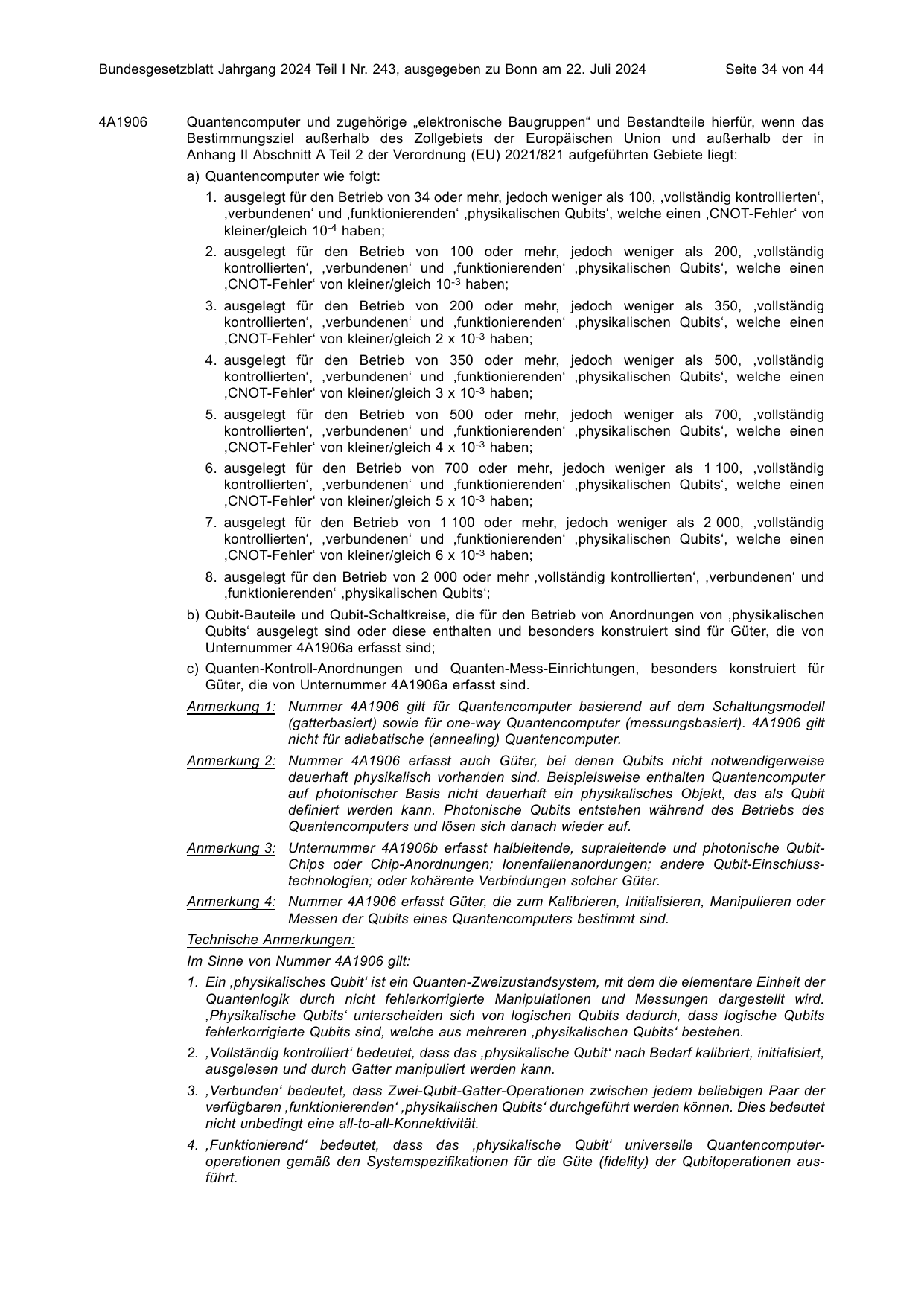 BGBl. 2024, Seite 34 — Originalseite als Abbildung
