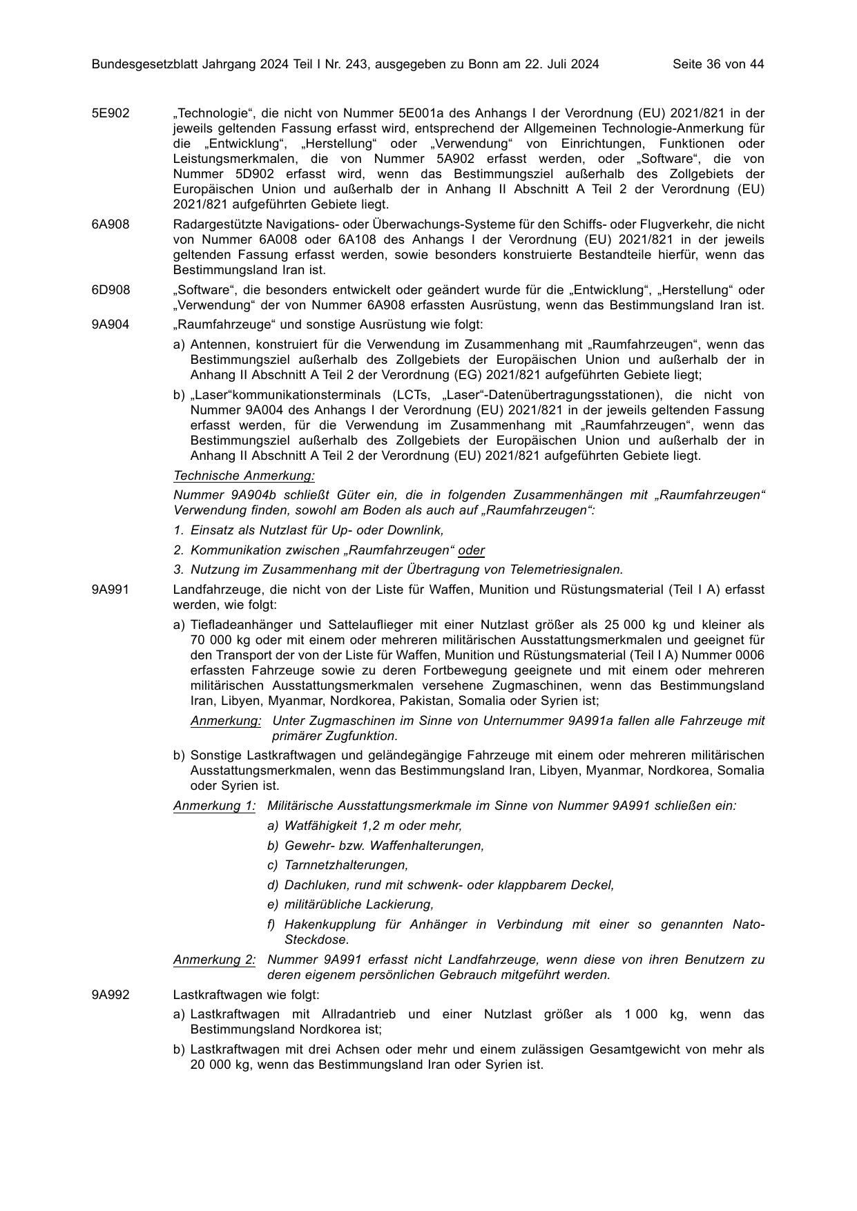 BGBl. 2024, Seite 36 — Originalseite als Abbildung
