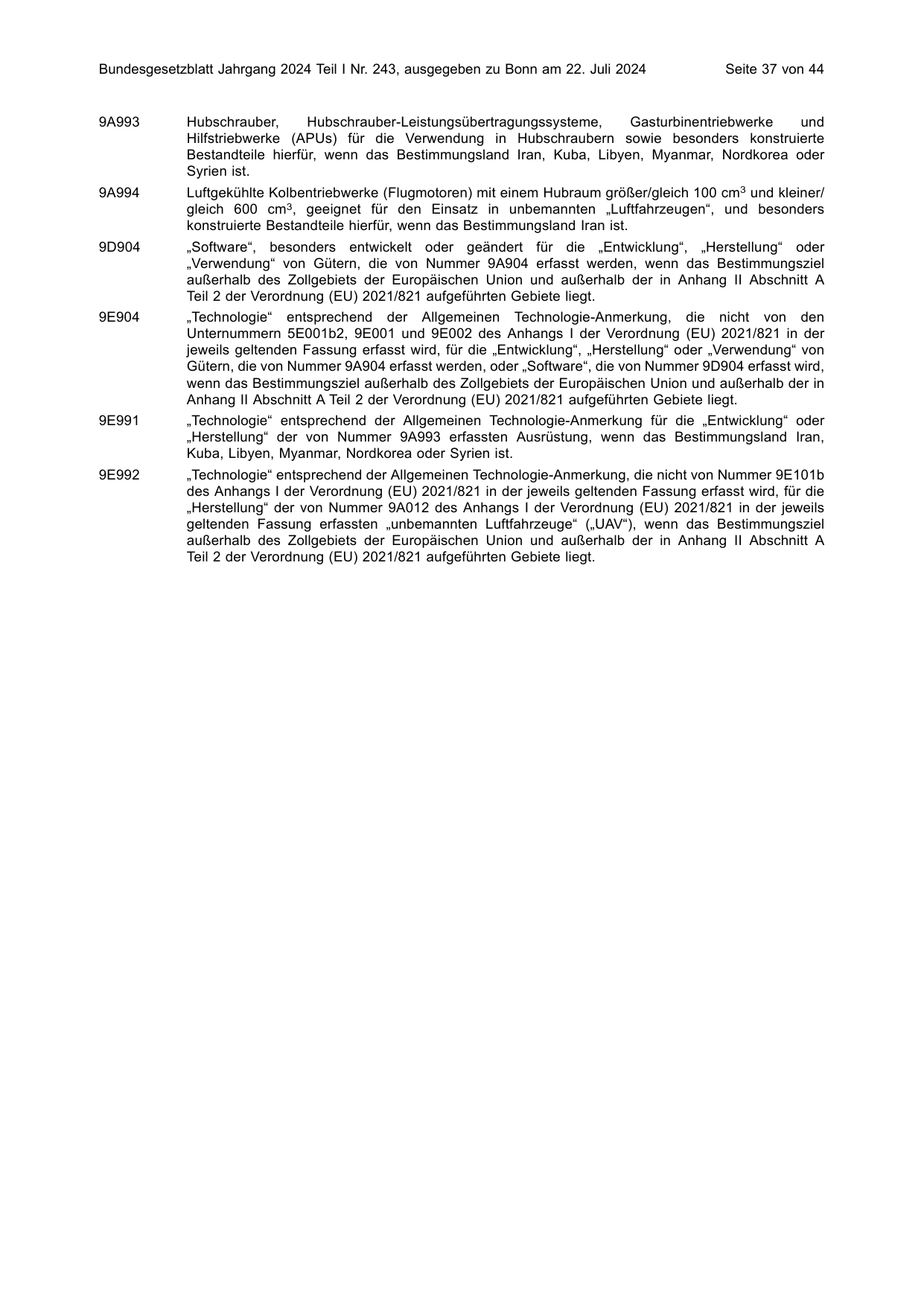 BGBl. 2024, Seite 37 — Originalseite als Abbildung