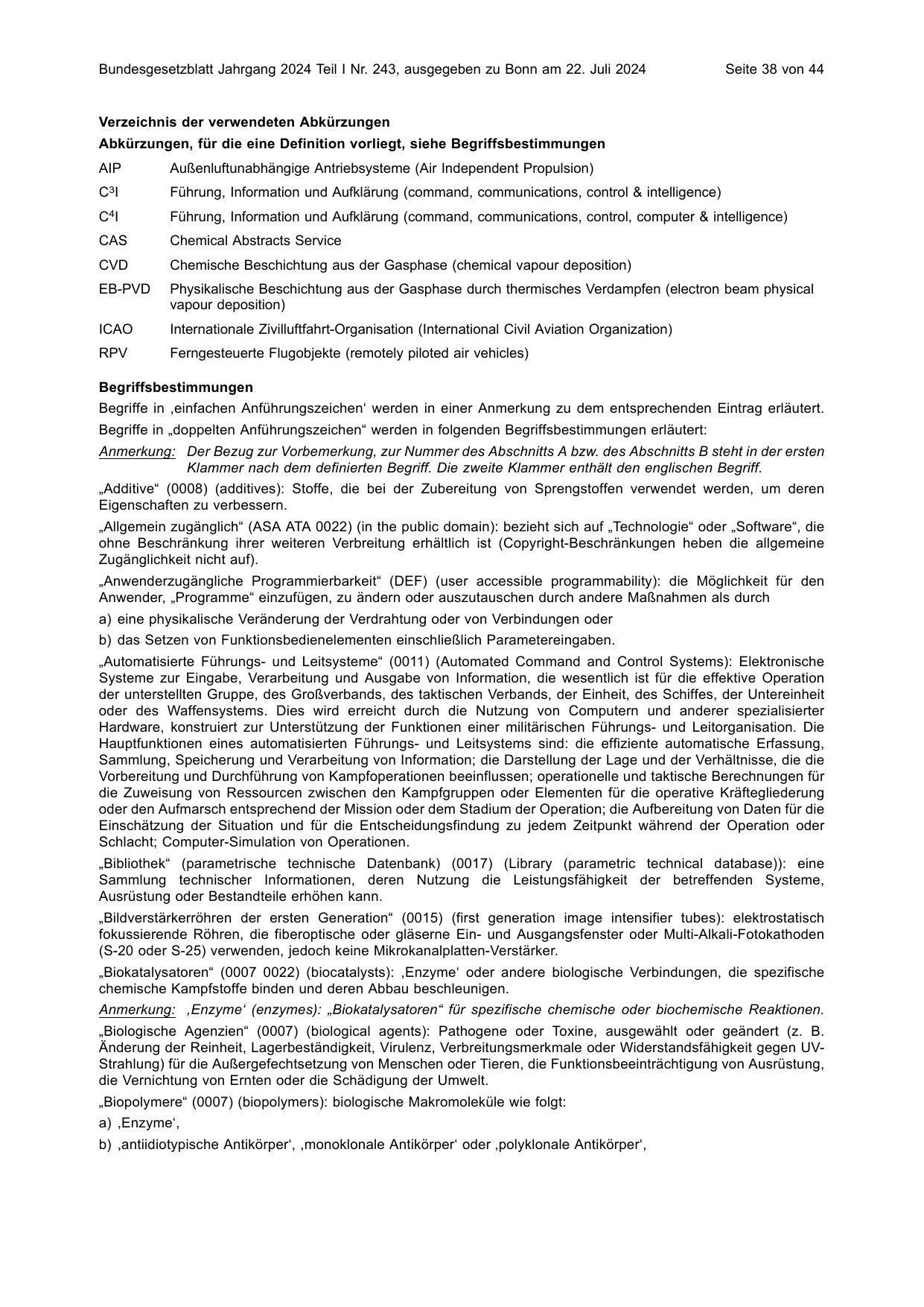 BGBl. 2024, Seite 38 — Originalseite als Abbildung