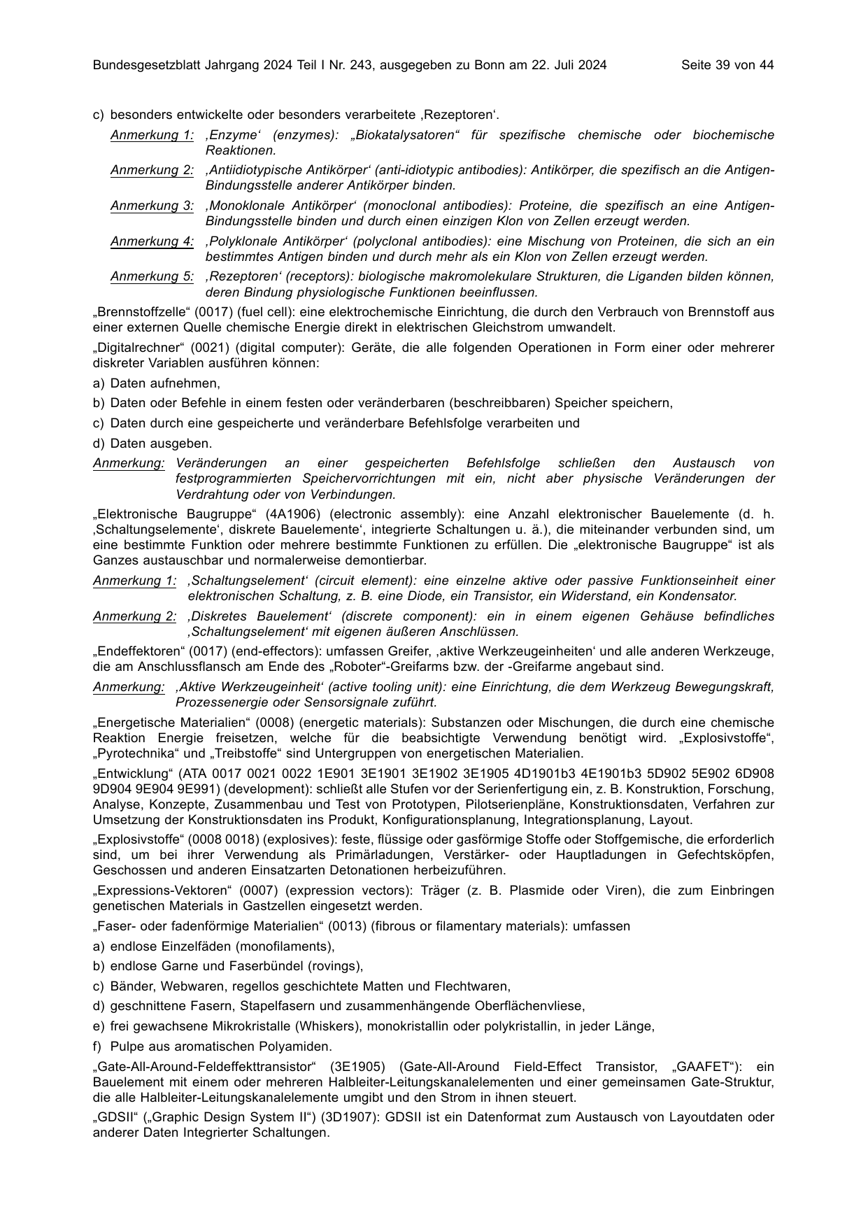 BGBl. 2024, Seite 39 — Originalseite als Abbildung