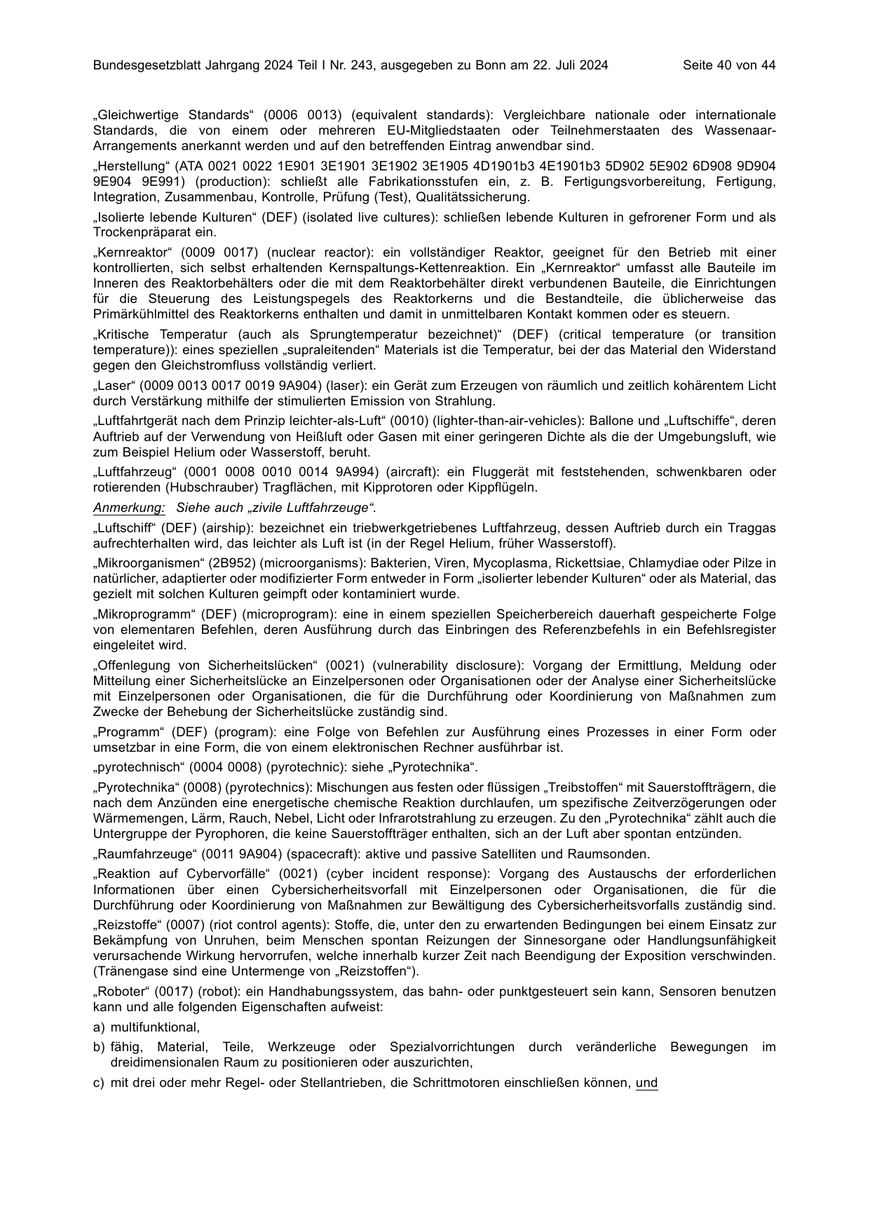 BGBl. 2024, Seite 40 — Originalseite als Abbildung