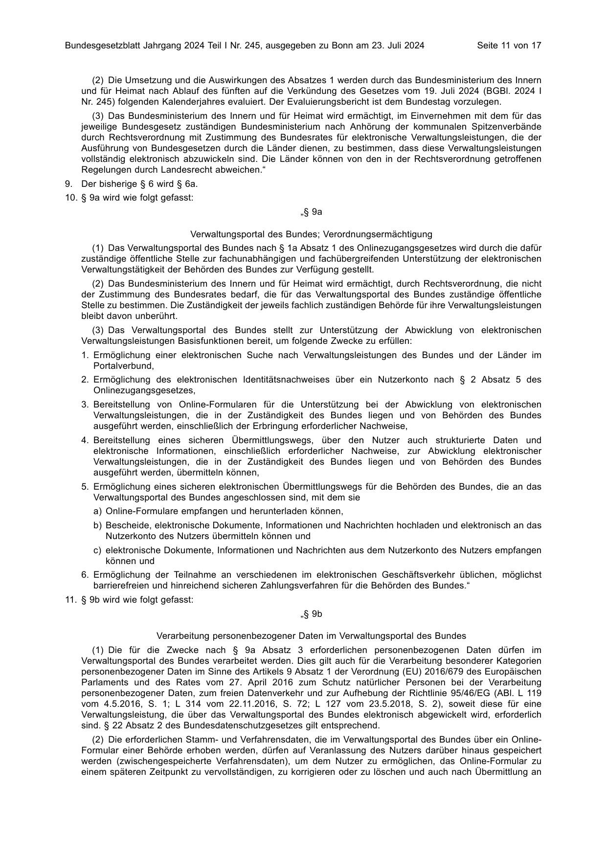 BGBl. 2024, Seite 11 — Originalseite als Abbildung